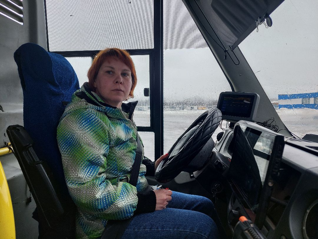 автобусы, водитель, женщина, работа