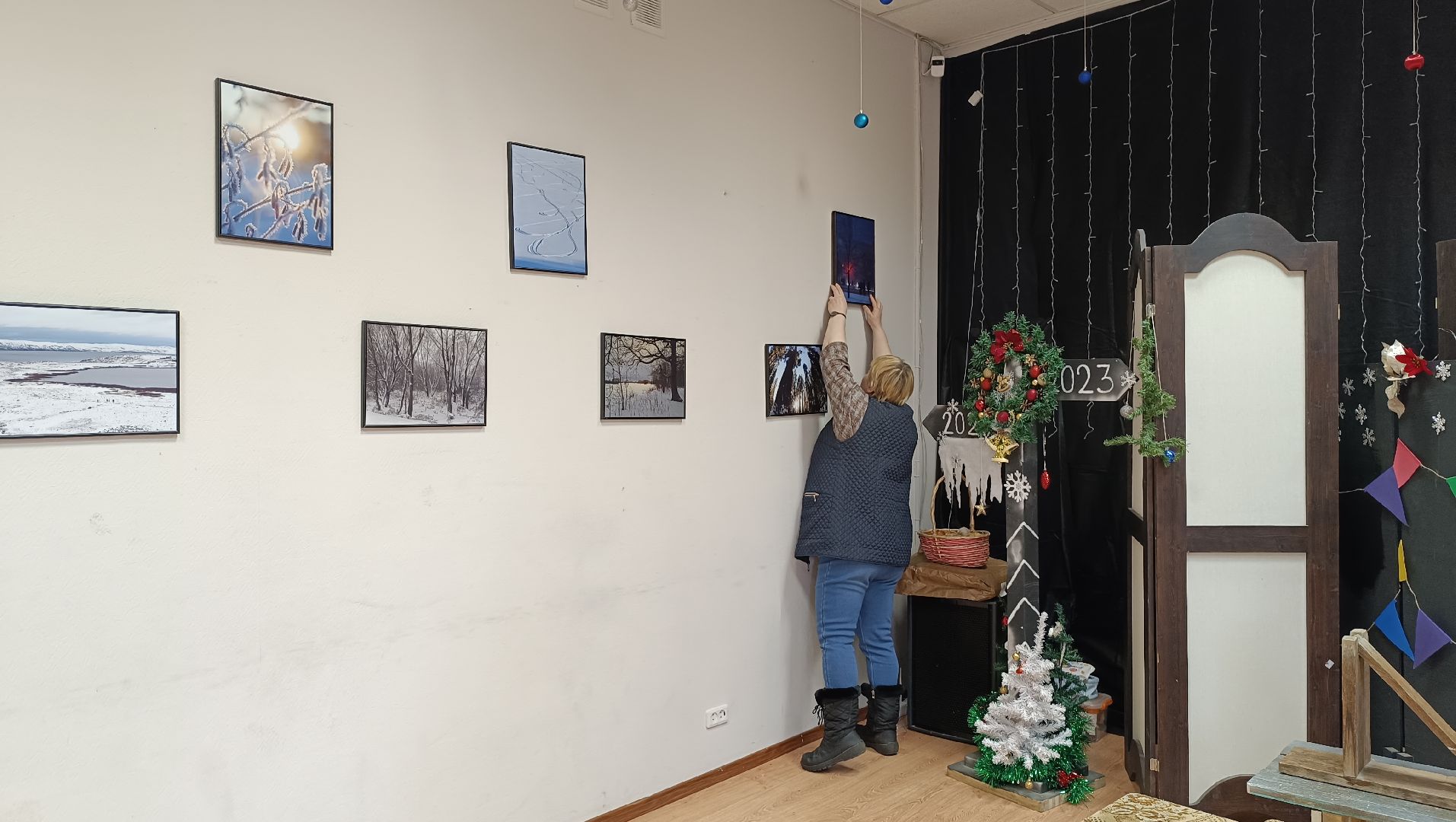 фотография, выставка, зима, библиотека,