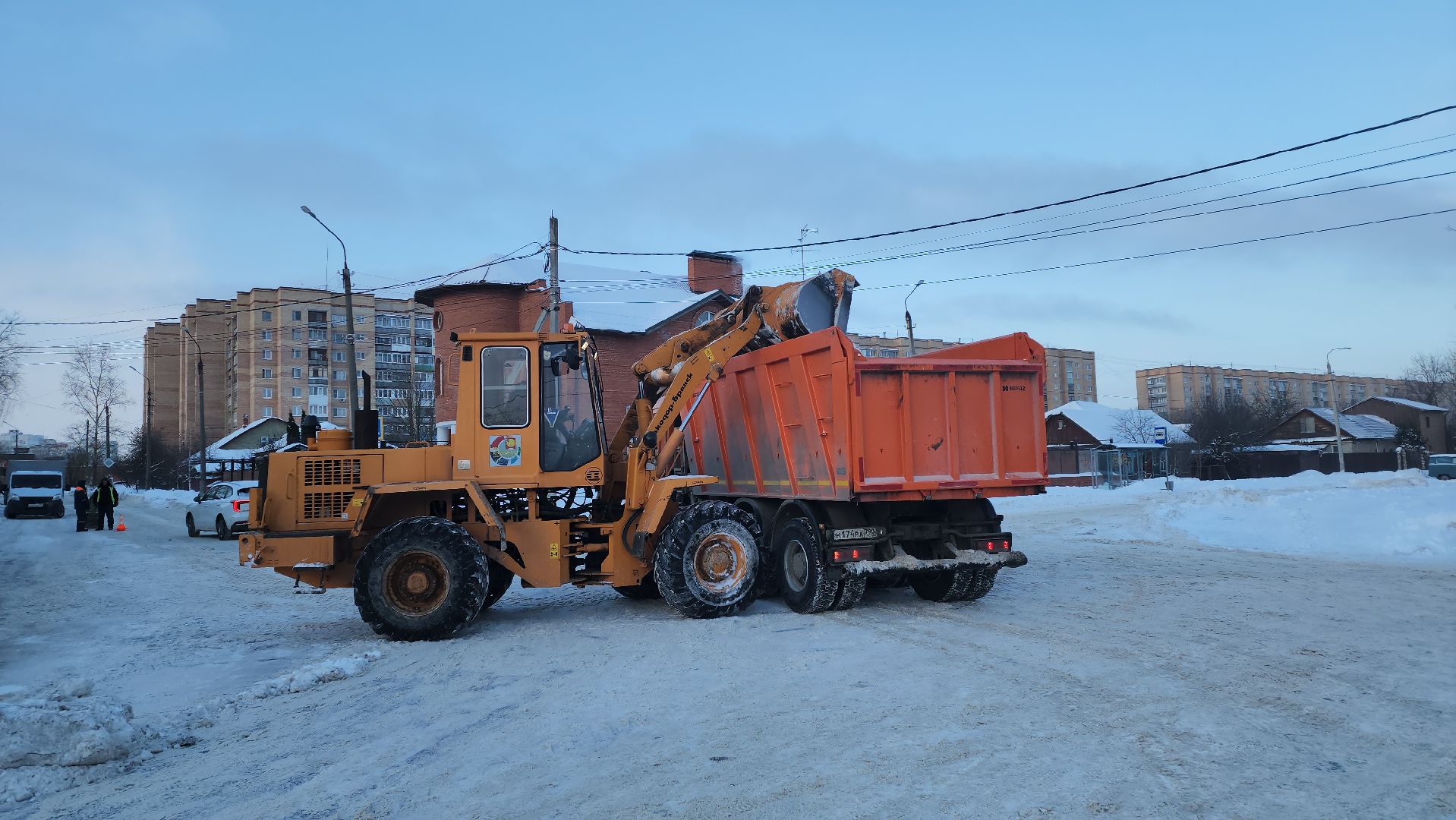 серпухов, подмосковье, убирают снег, комбинат благоустройства,