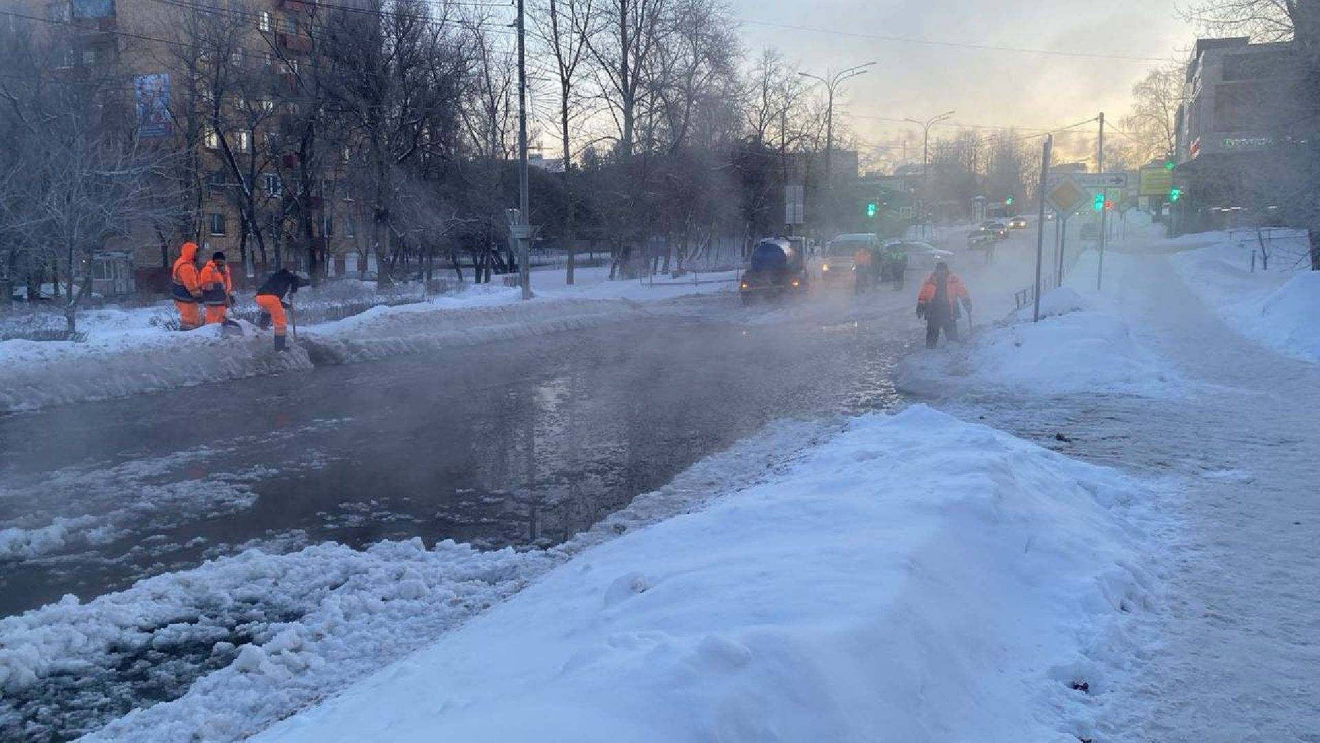 можайск, можайский городской округ, подмосковье, ЖКХ, авария, утечка, аварийная бригада, ликвидировали последствия,