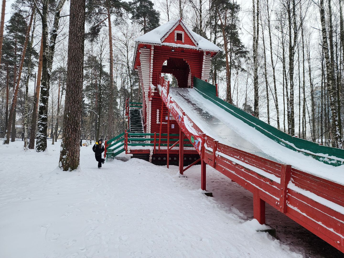 тюбинговая горка, зима в парках, Ногинск, Богородский городской округ,