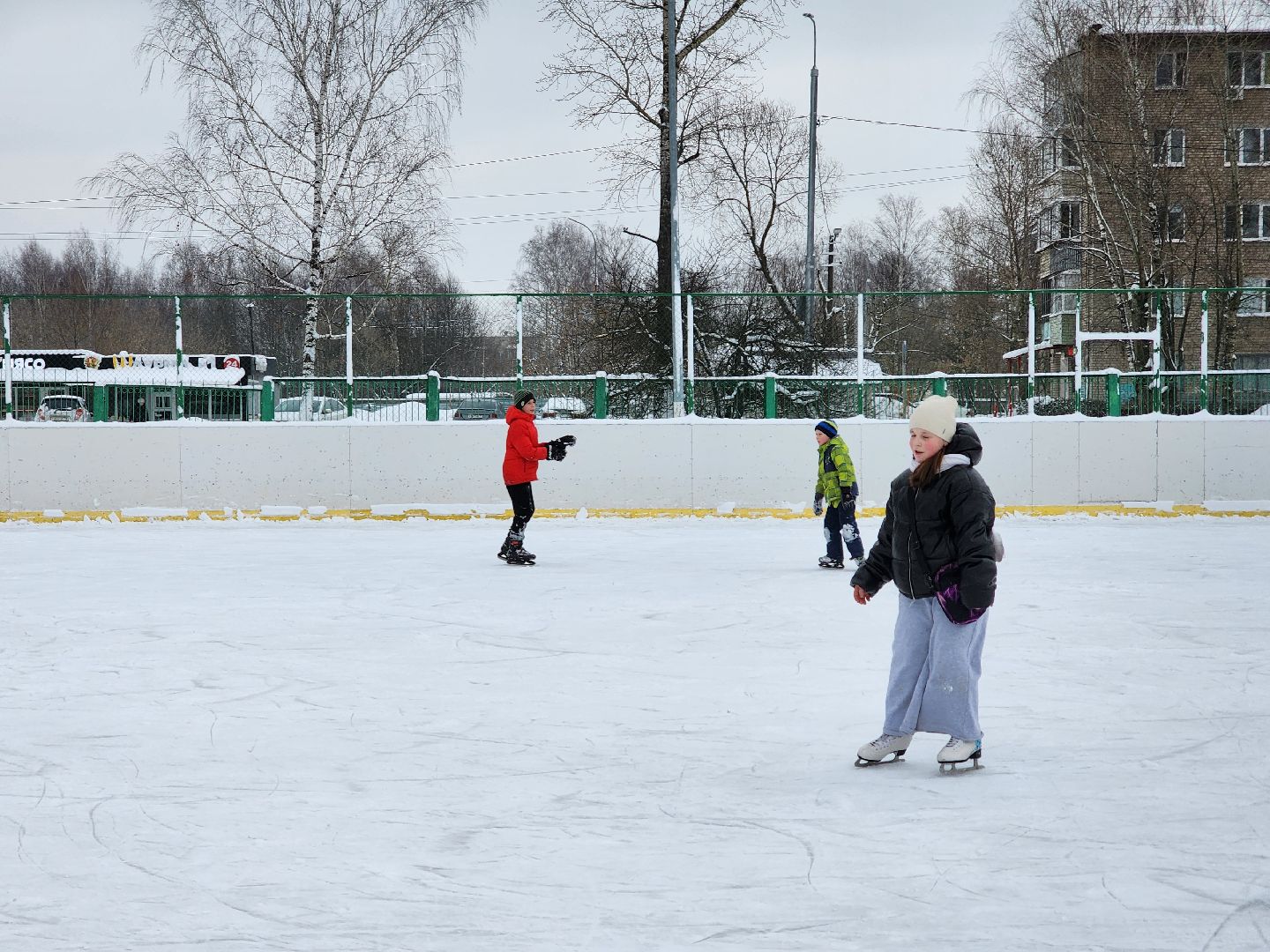 Зима в Подмосковье, зимние виды спорта, каток, Старая Купавна, Богородский городской округ,