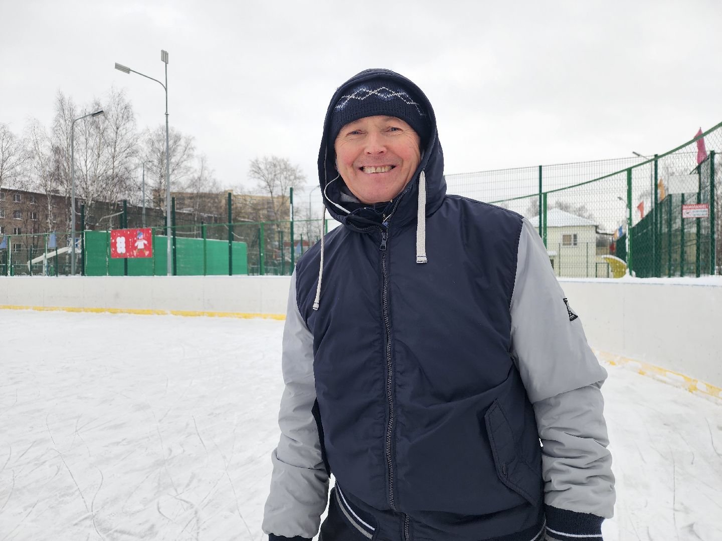 Зима в Подмосковье, зимние виды спорта, каток, Старая Купавна, Богородский городской округ,