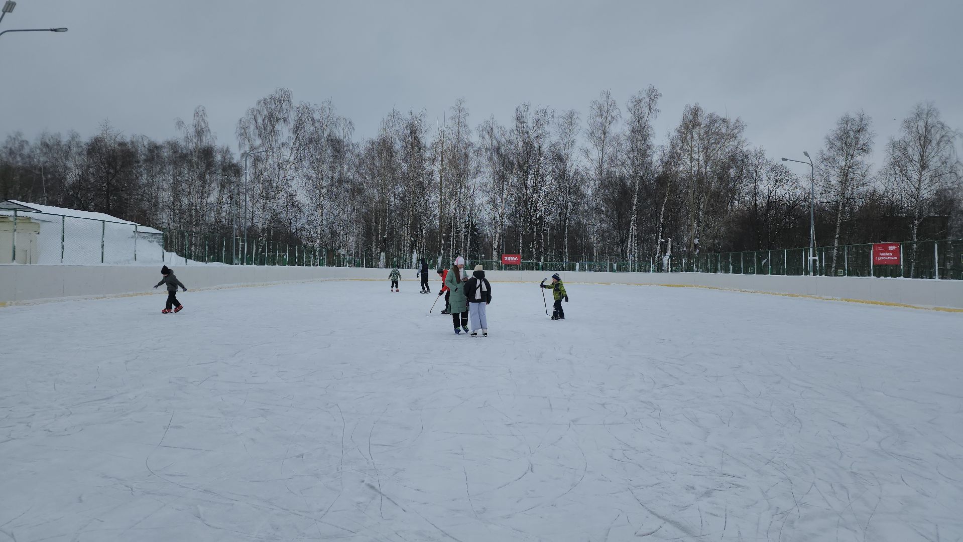 Зима в Подмосковье, зимние виды спорта, каток, Старая Купавна, Богородский городской округ,