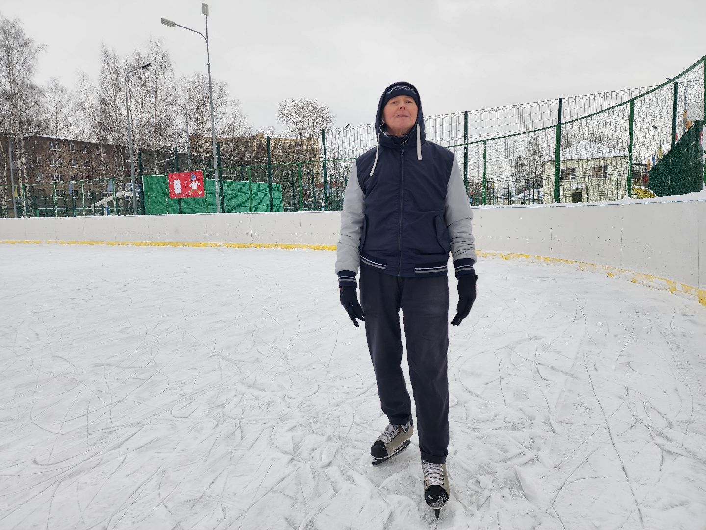 Зима в Подмосковье, зимние виды спорта, каток, Старая Купавна, Богородский городской округ,