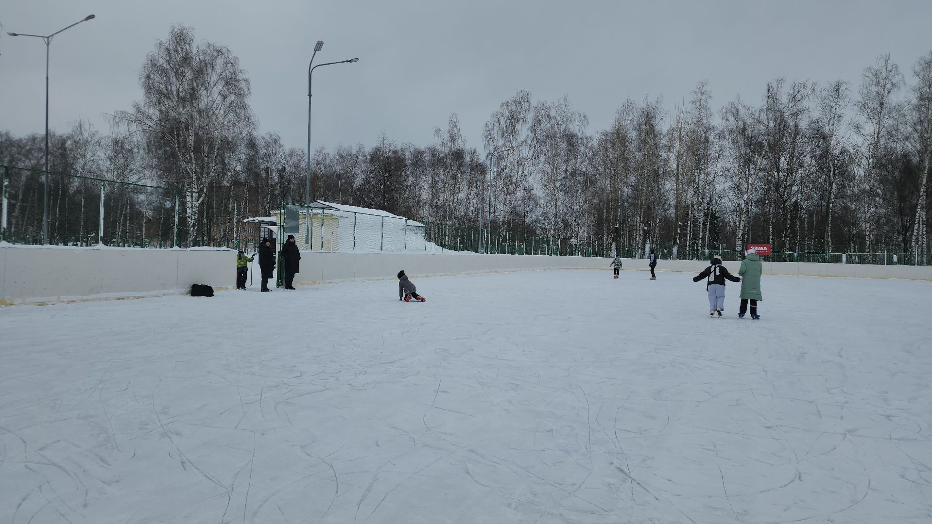 Зима в Подмосковье, зимние виды спорта, каток, Старая Купавна, Богородский городской округ,