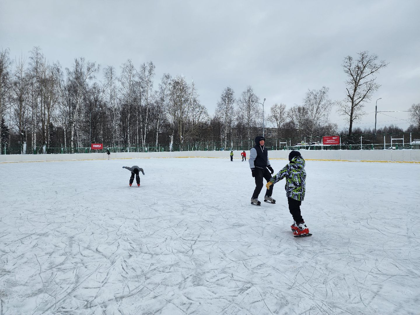 Зима в Подмосковье, зимние виды спорта, каток, Старая Купавна, Богородский городской округ,