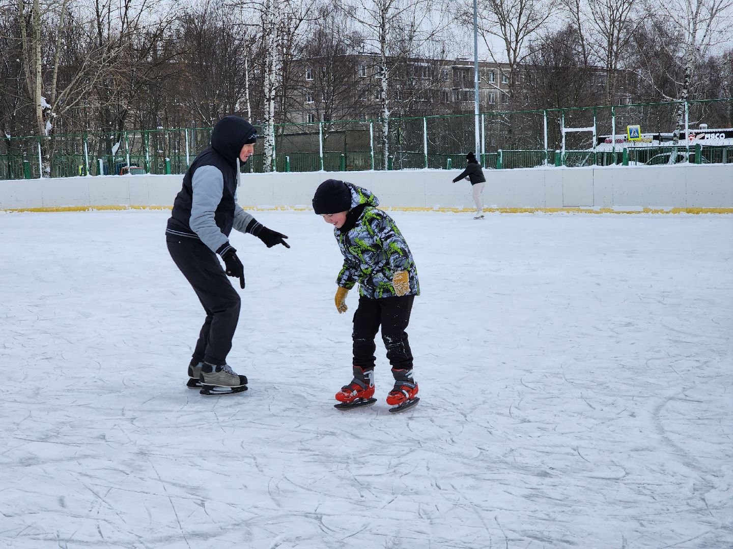 Зима в Подмосковье, зимние виды спорта, каток, Старая Купавна, Богородский городской округ,
