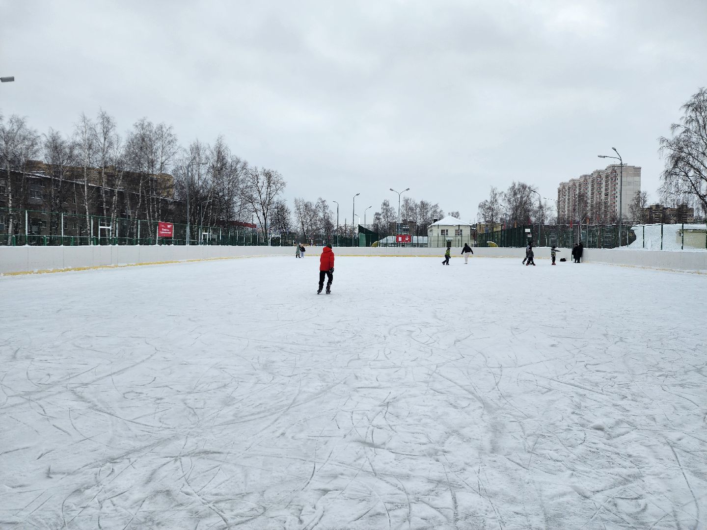Зима в Подмосковье, зимние виды спорта, каток, Старая Купавна, Богородский городской округ,