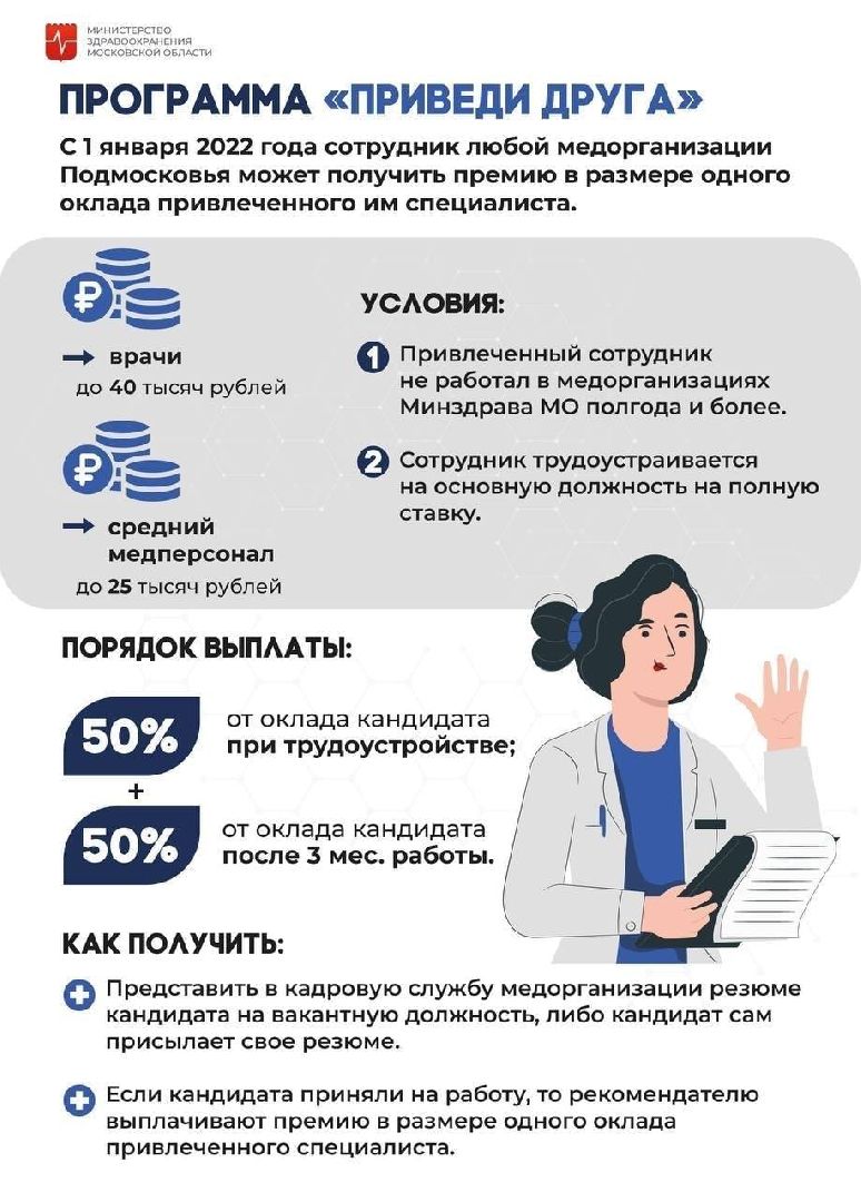 Приведи друга, Жуковская ОКБ, акция, выплата, 40 тысяч рублей, Семенов, специалист, медик,