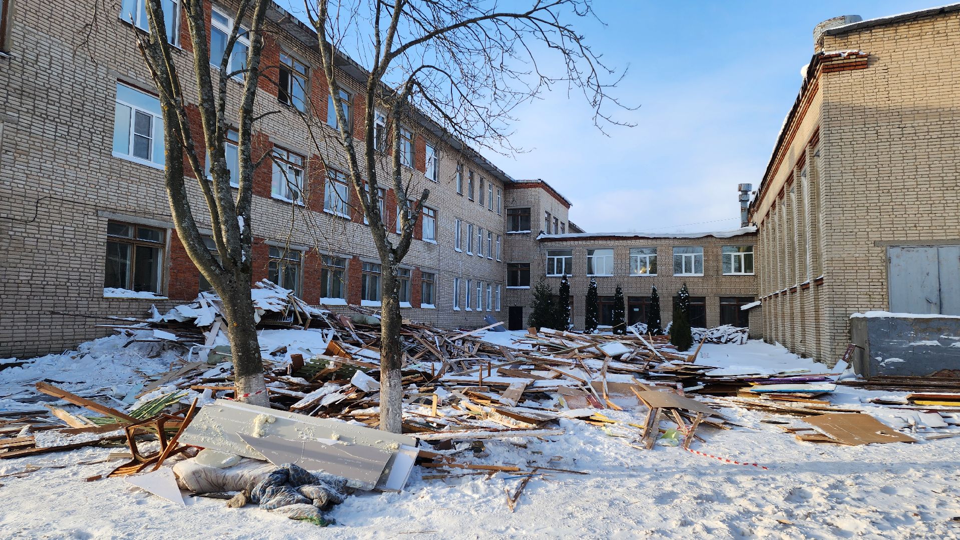 кашира, ожерелье, школа 10, капремонт школы, демонтажные работы,