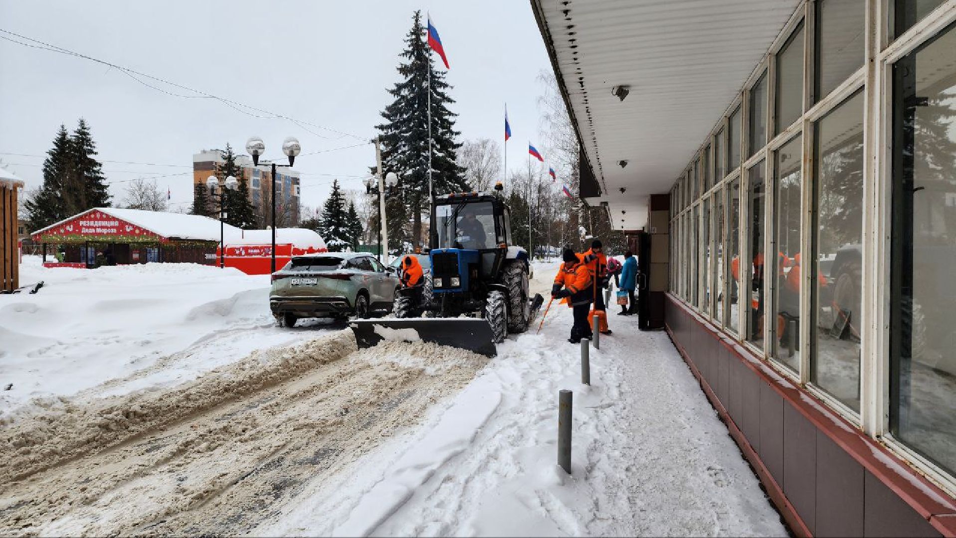 Солнечногорск, Уборка снега, Советская площадь, МБУ, Дворники,