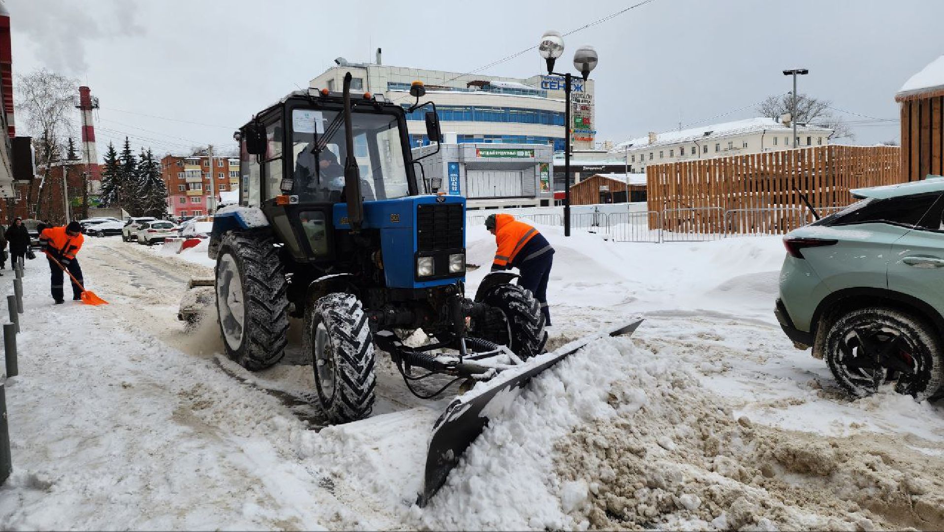 Солнечногорск, Уборка снега, Советская площадь, МБУ, Дворники,