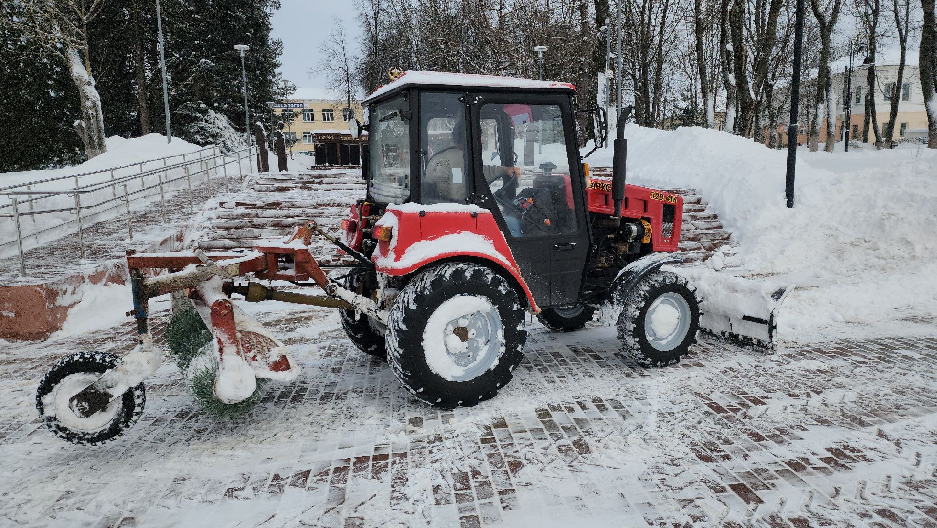 снегопад, уборка снега,коммунальная техника, коммунальщики, руза, рузский городской округ, московская область, благоустройство,