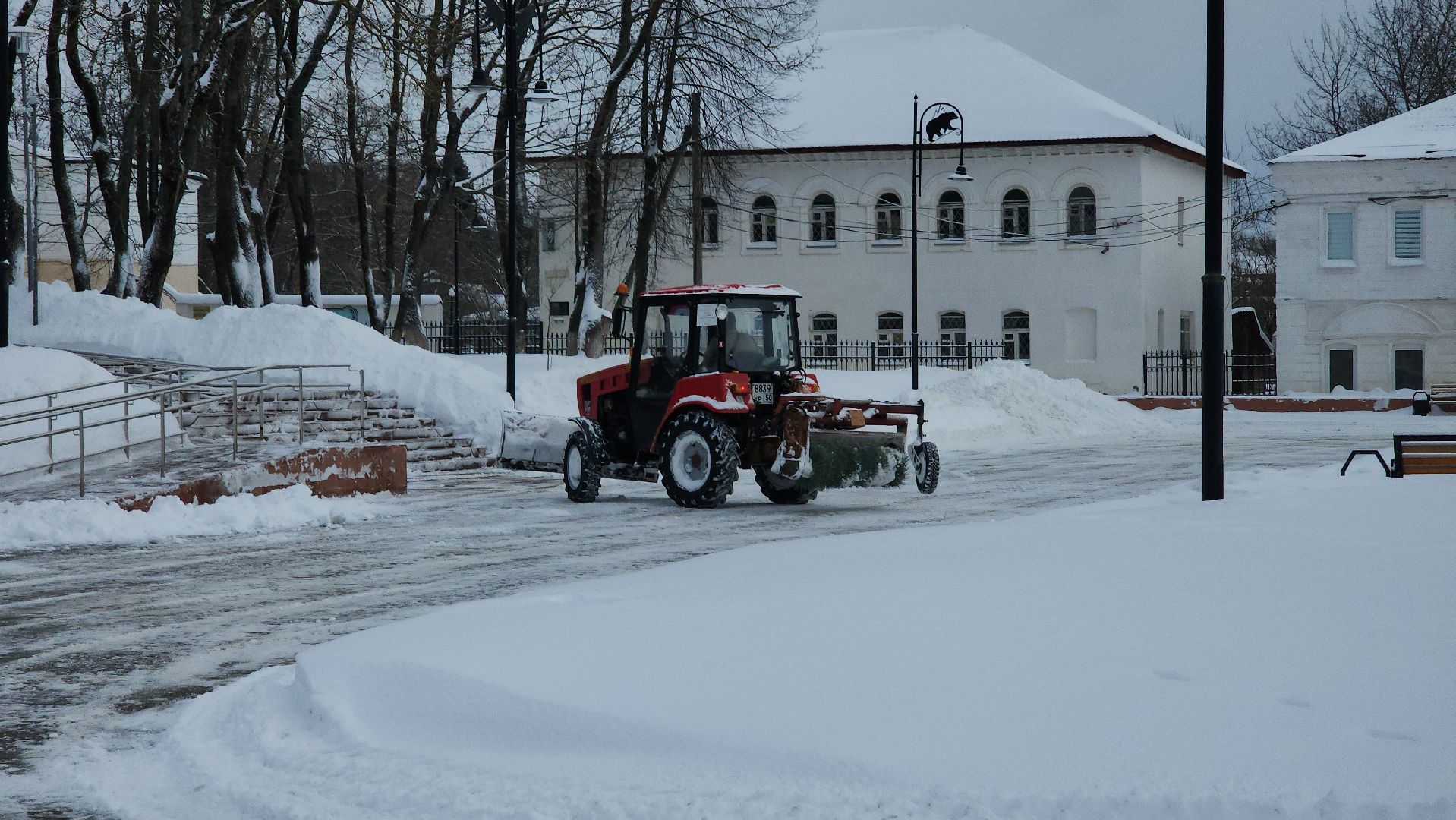 снегопад, уборка снега,коммунальная техника, коммунальщики, руза, рузский городской округ, московская область, благоустройство,