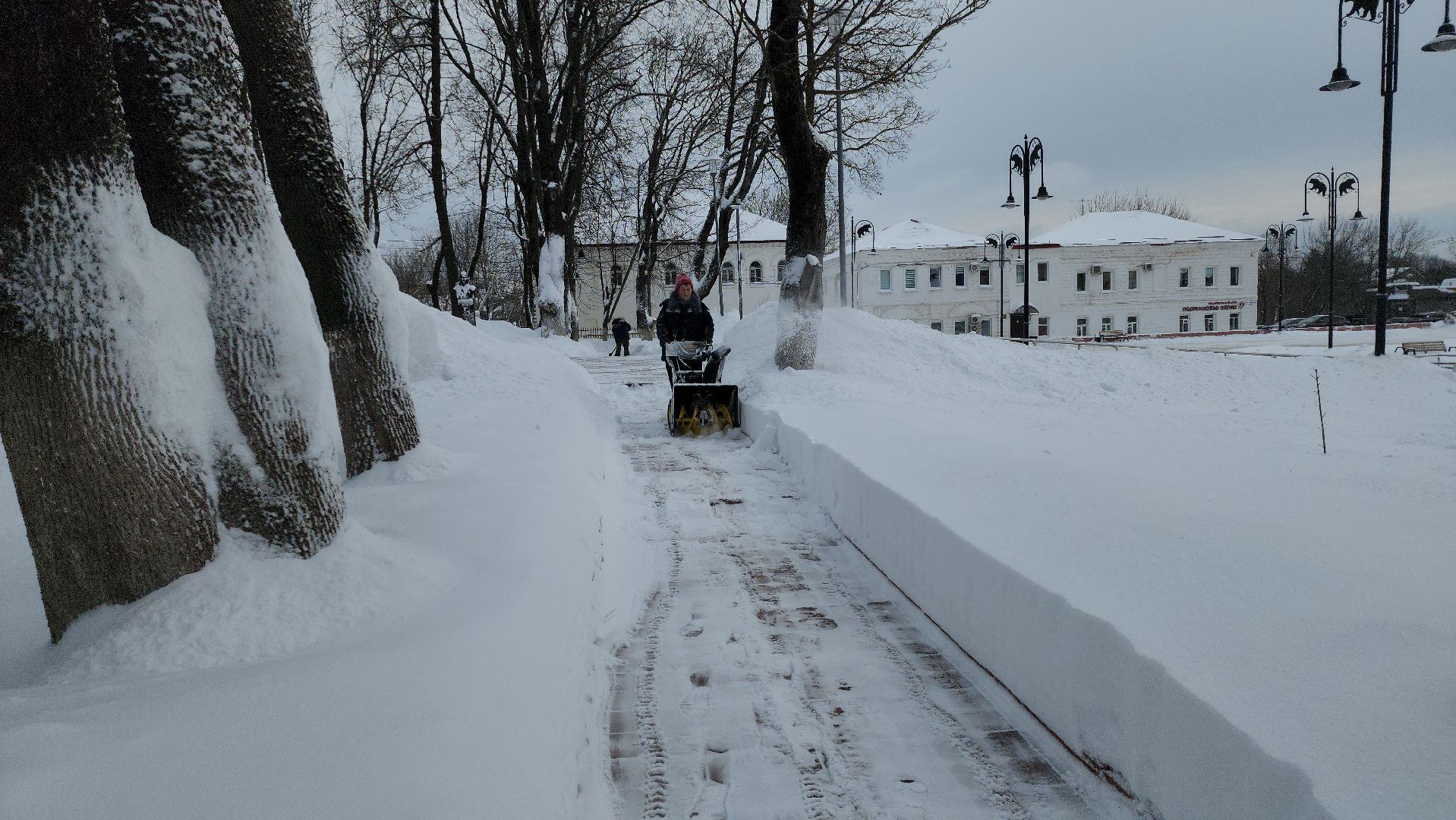 снегопад, уборка снега,коммунальная техника, коммунальщики, руза, рузский городской округ, московская область, благоустройство,