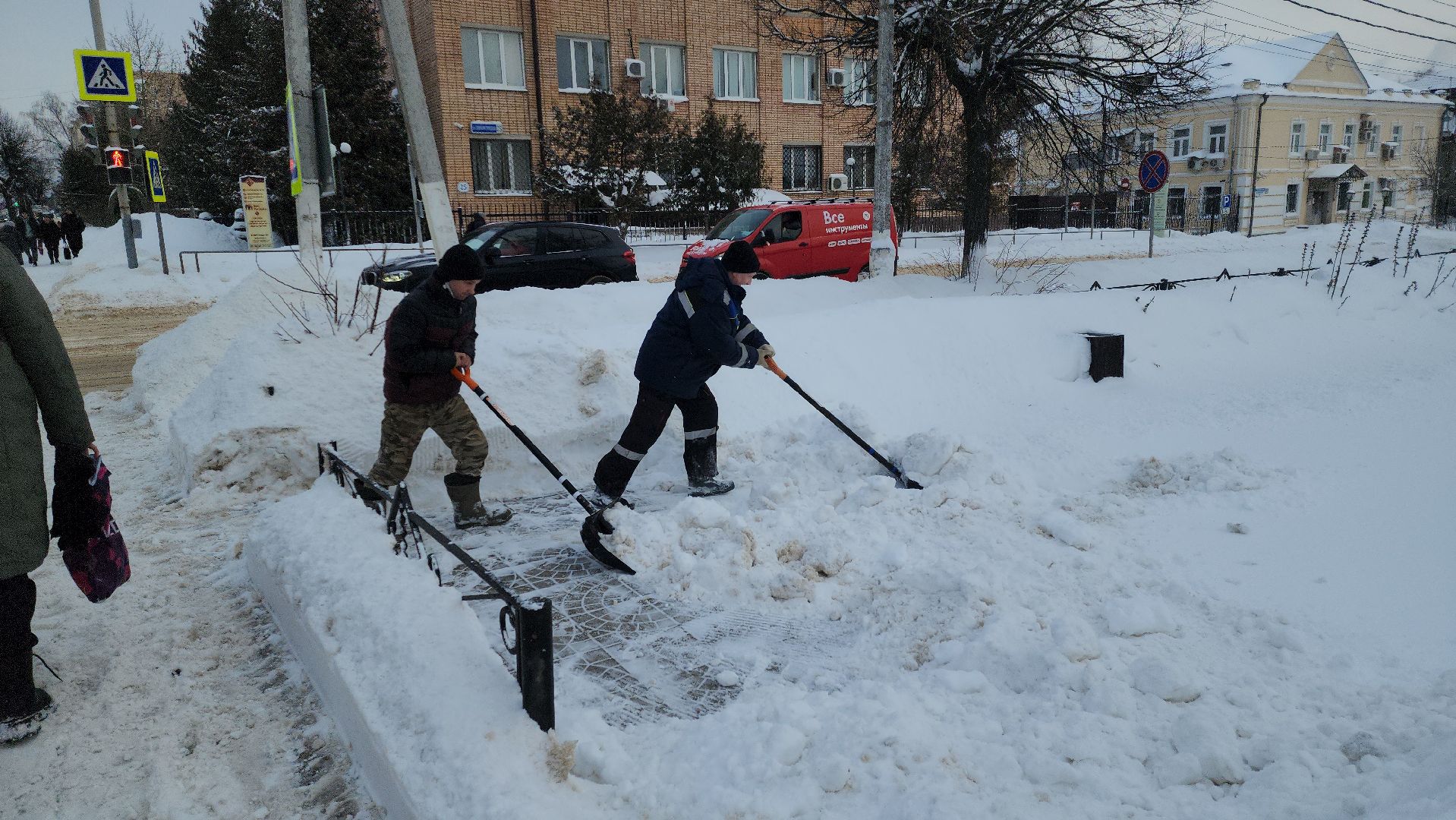 снегопад, уборка снега,коммунальная техника, коммунальщики, руза, рузский городской округ, московская область, благоустройство,