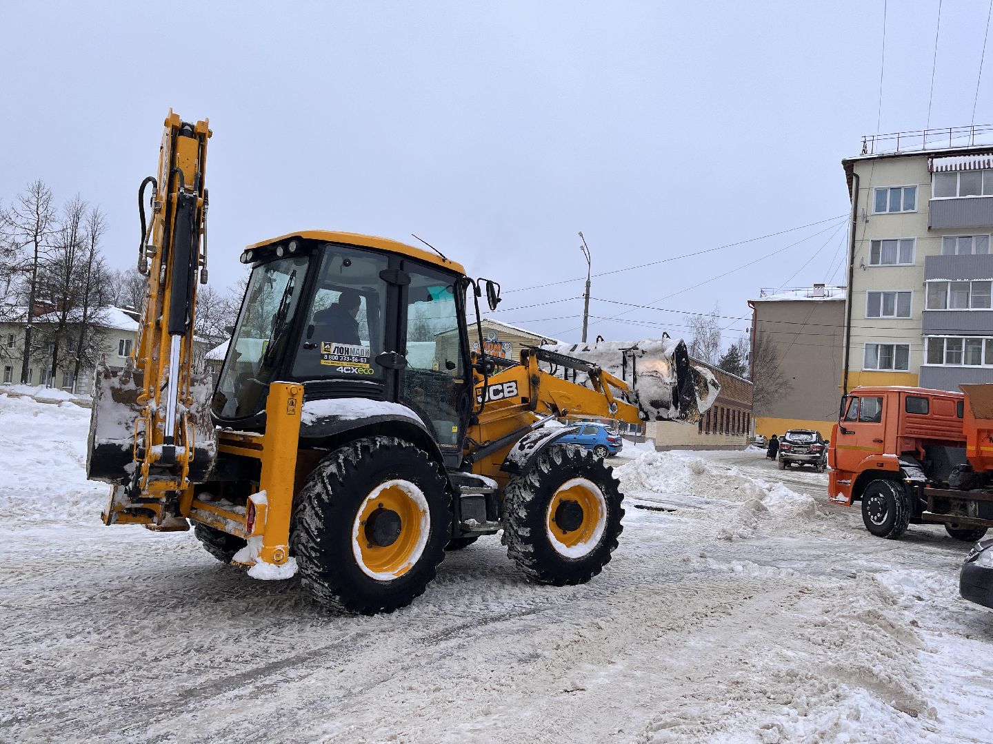 Шаховская, комунальная техника, снег, снегопад, уборка дорог,