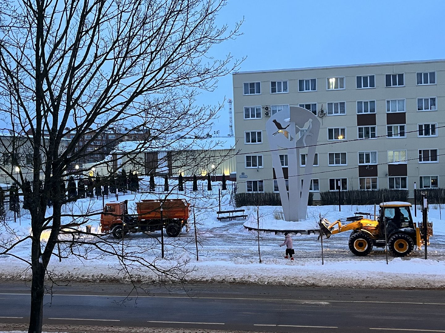 Шаховская, комунальная техника, снег, снегопад, уборка дорог,