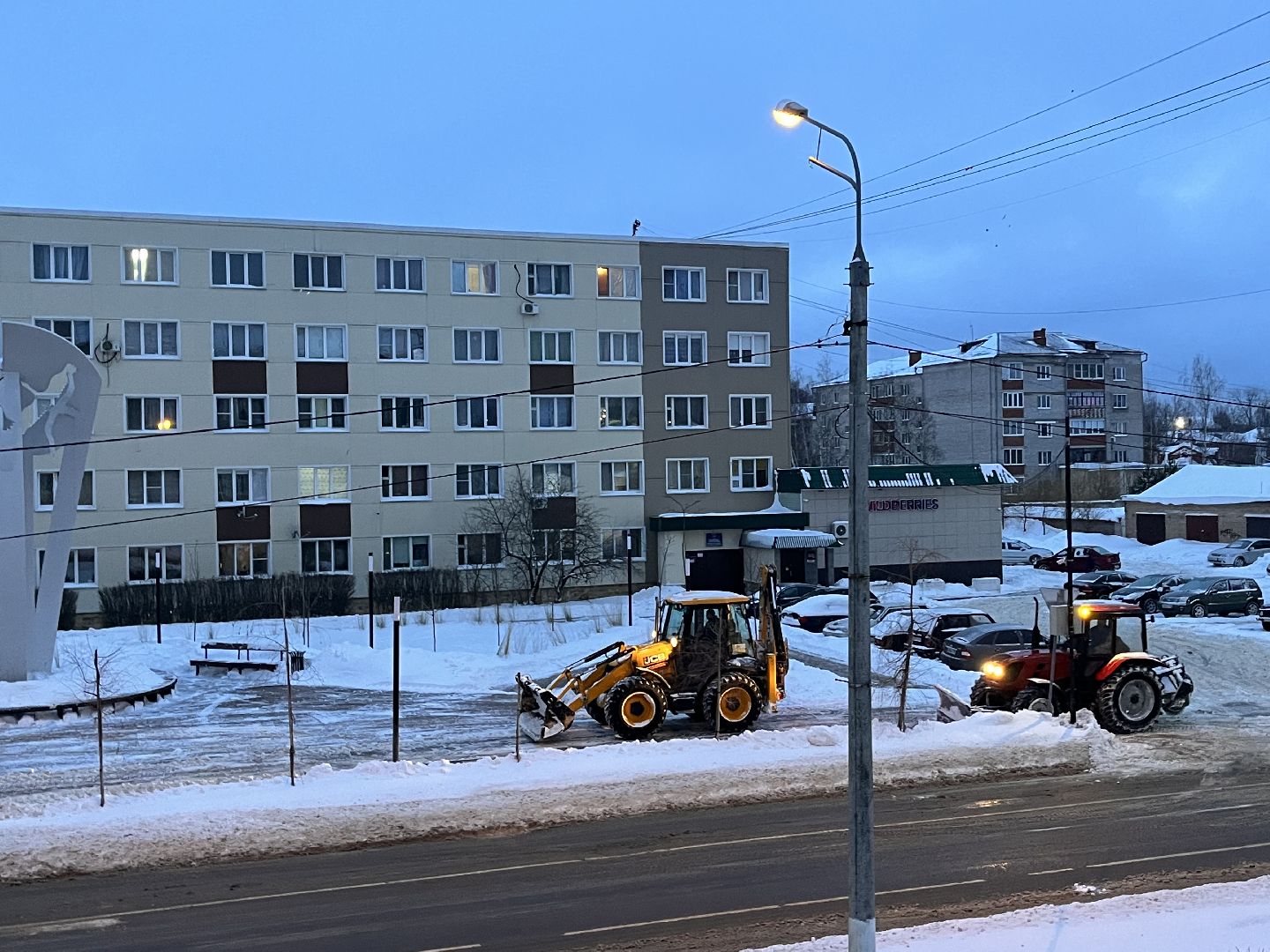 Шаховская, комунальная техника, снег, снегопад, уборка дорог,