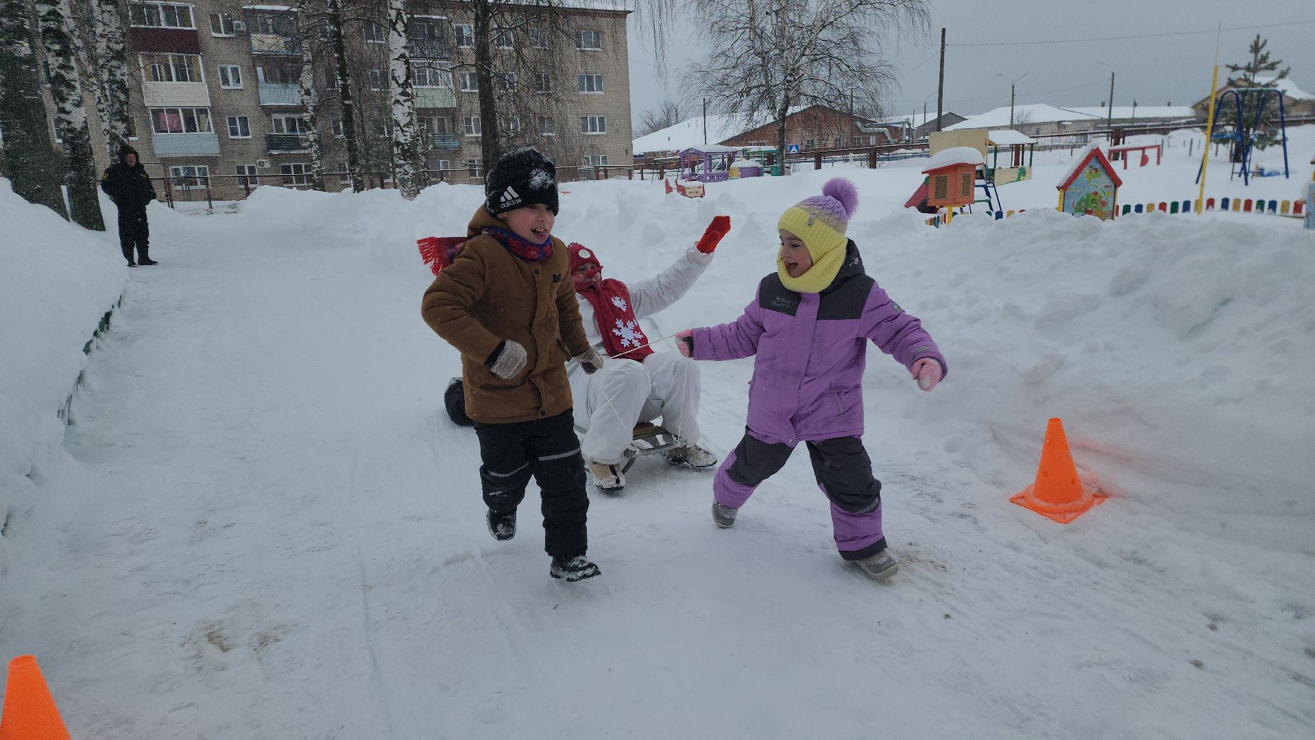 шатура, левошево, день снега, игры на свежем воздухе, детский сад, городской округ культура, городской округ люди,