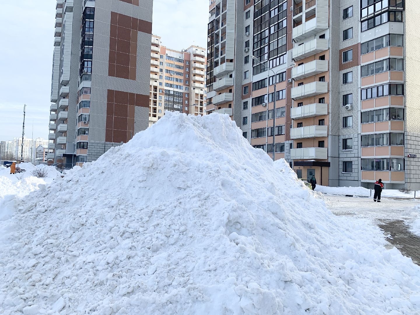 Балашиха, Подмосковье, Снегопад, уборка дворов, уборка снега,