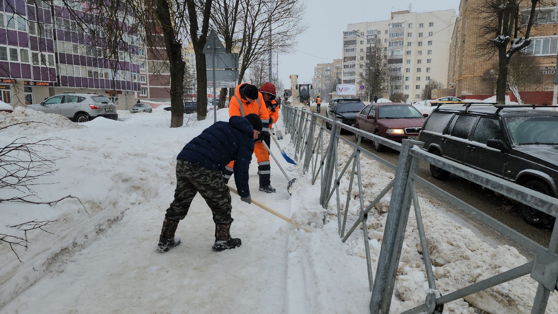 Снег, уборка снега, коммунальная техника, коммунальщики, рузский городской округ, руза, московская область, подмосковье,