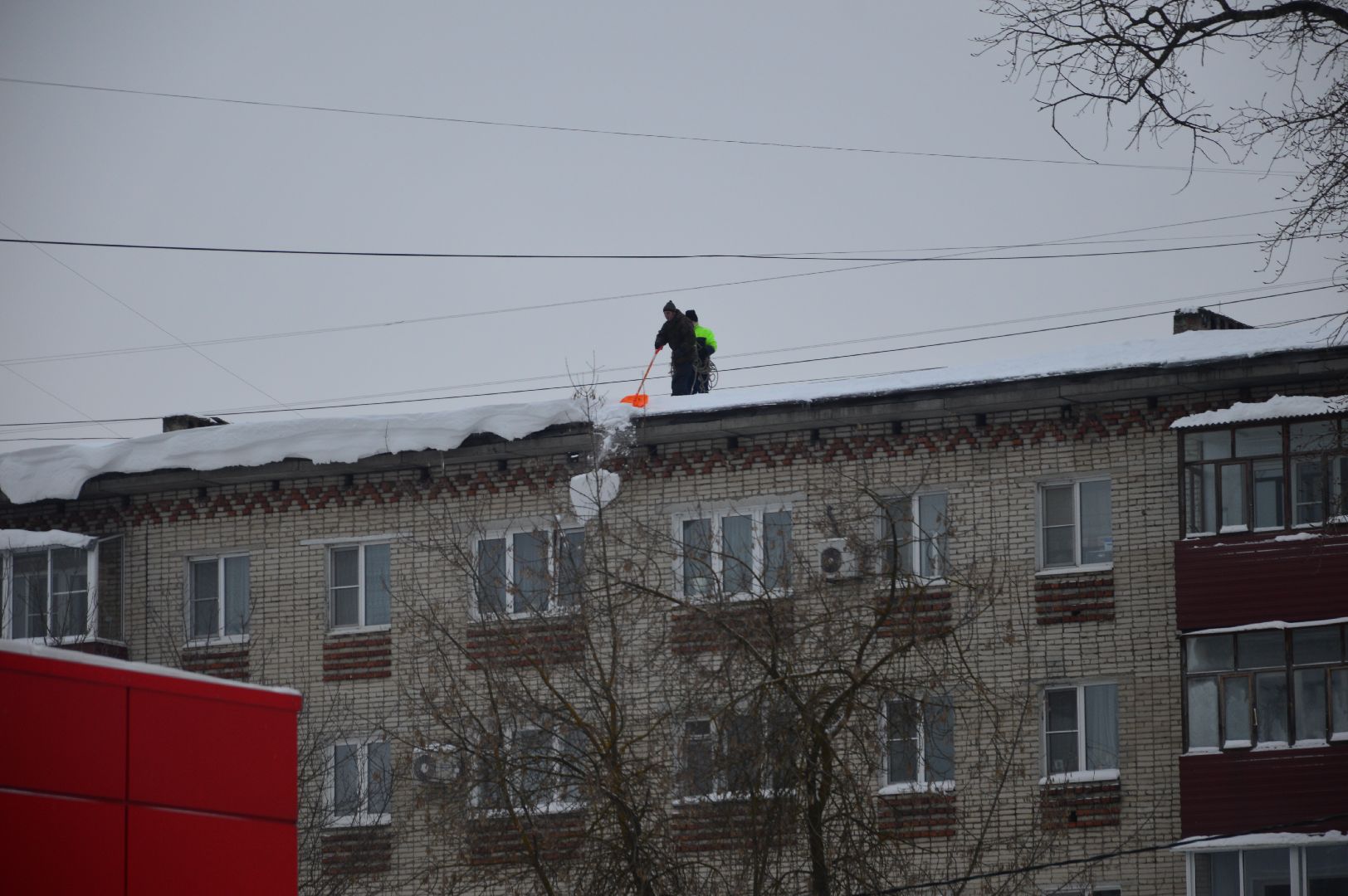 шатура, уборка снега с крыш, профилактика, городской округ шатура,жкх, жкх подмосковья,