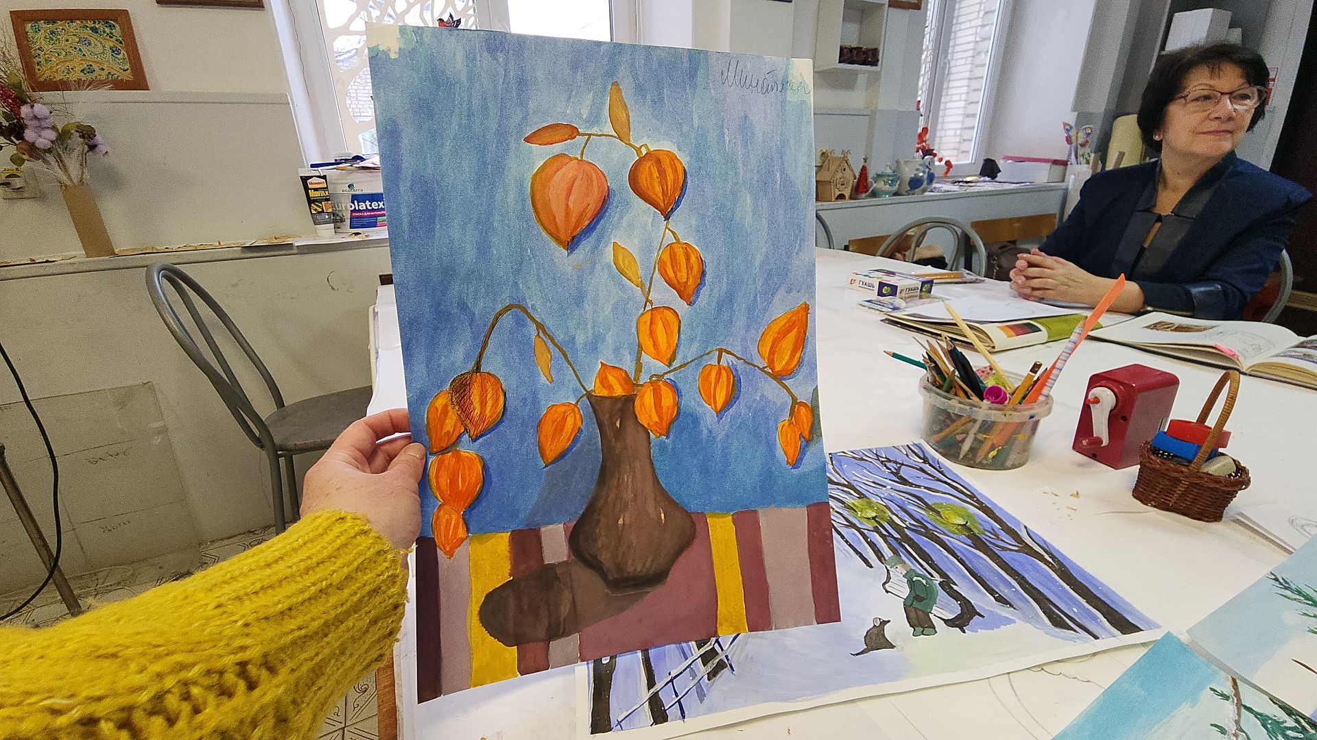 активное долголетие, электросталь, мой город, пенсионер, пенсионеры, студия, изостудия, досуг, культура, живопись, художественная выставка,