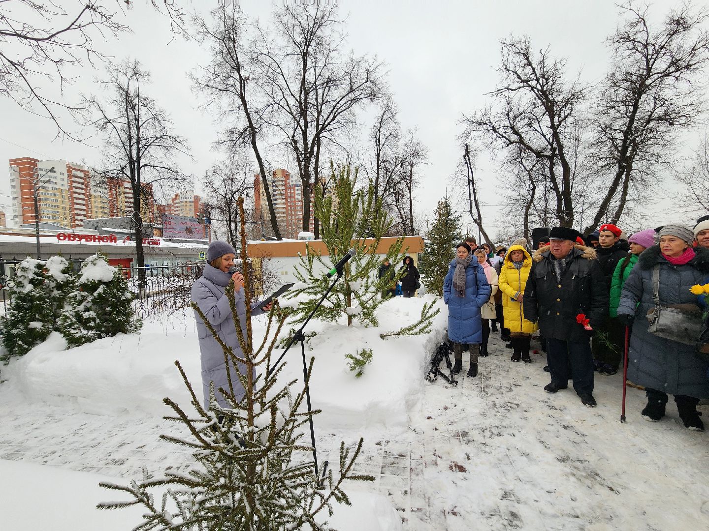пушкино, блокада ленинграда, митинг, юбилей, жители города,