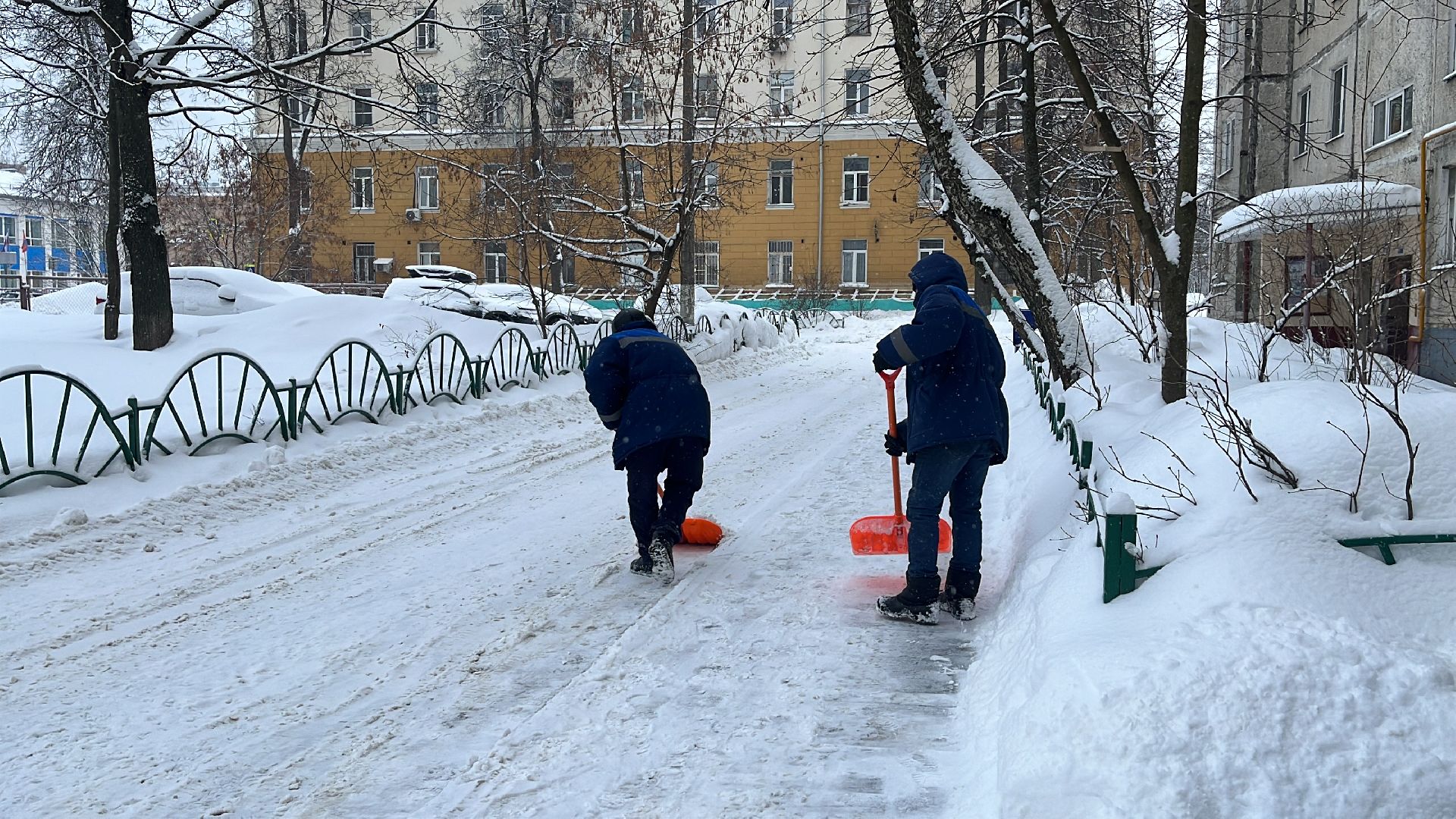 снег, уборка снега, уборка дворов,