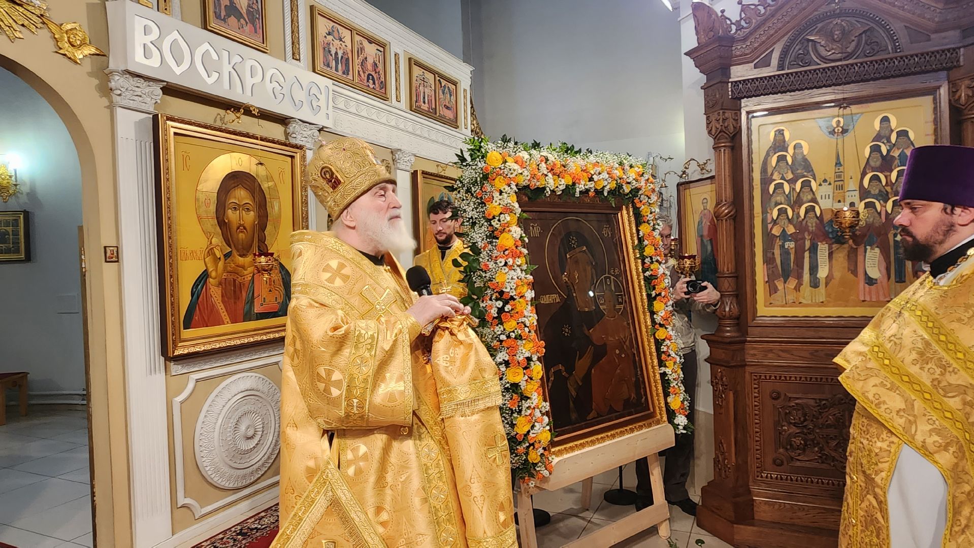 храм Преображения Господня, Феодотьевская икона Божией Матери, митрополит Крутицкий и Коломенский, митрополит Павел, архиерей, аубакиров, Денисов, Коржуев,