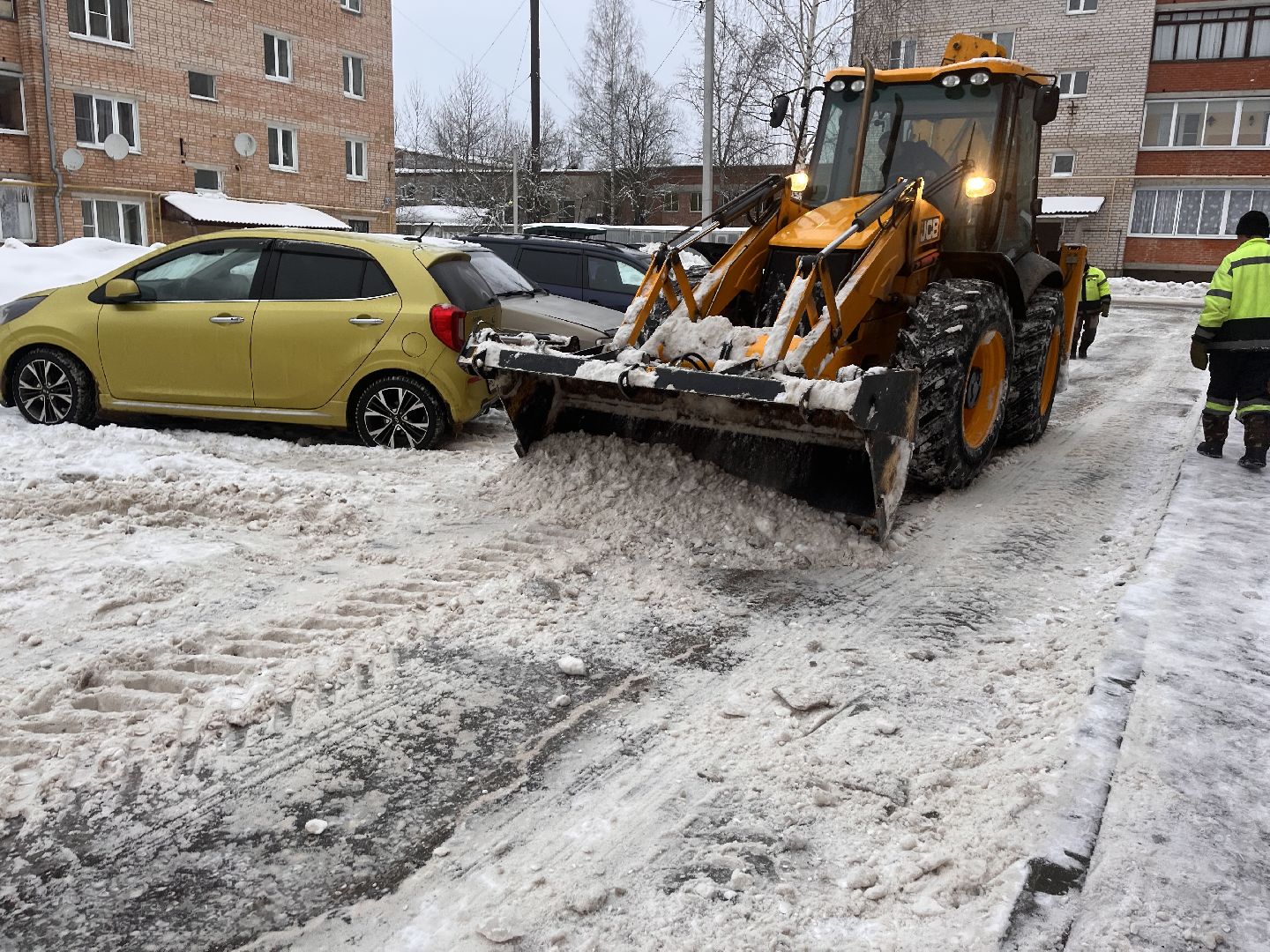 Шаховская, снег, расчистка снега, комунальная техника,
