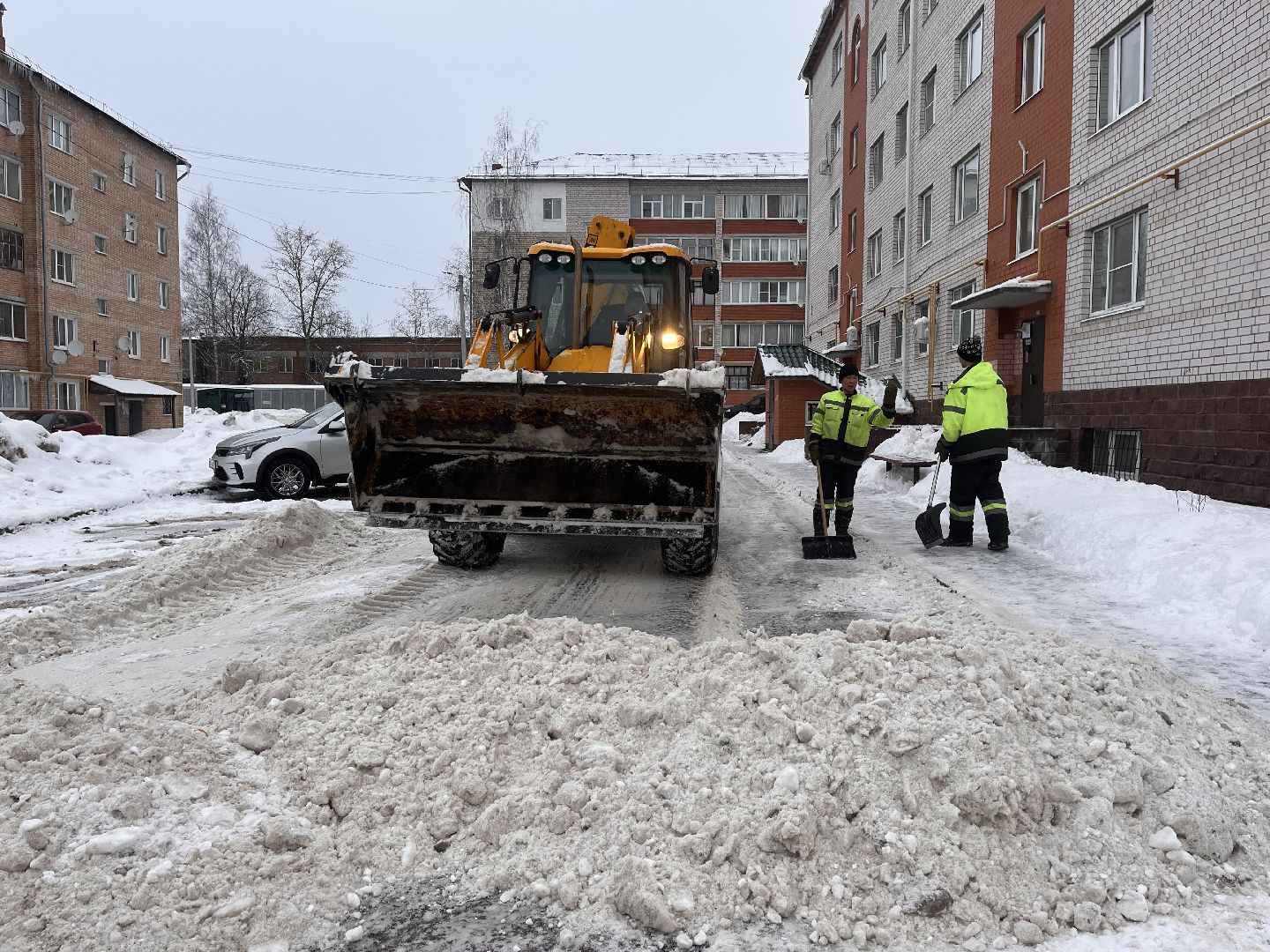 Шаховская, снег, расчистка снега, комунальная техника,