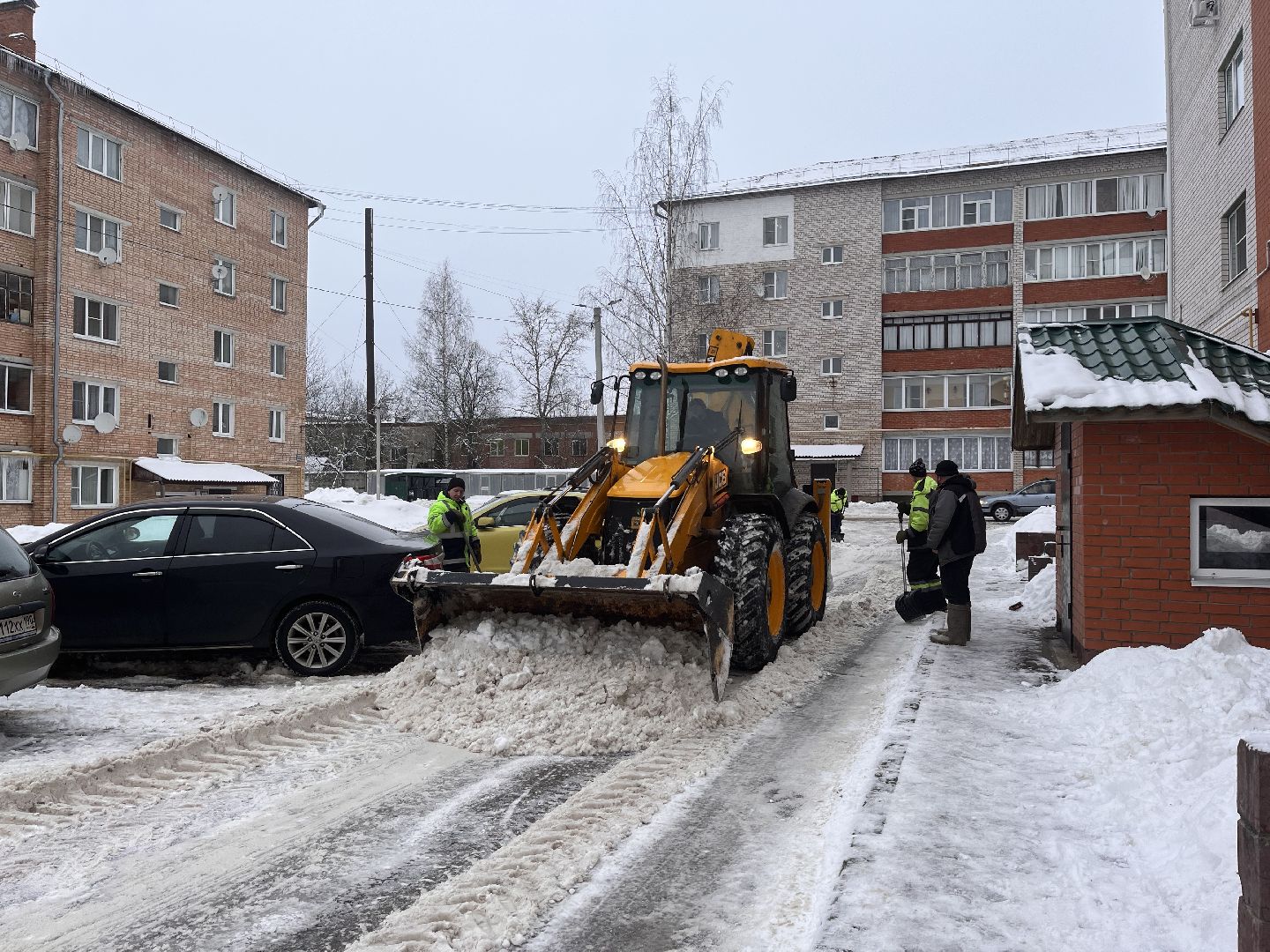 Шаховская, снег, расчистка снега, комунальная техника,
