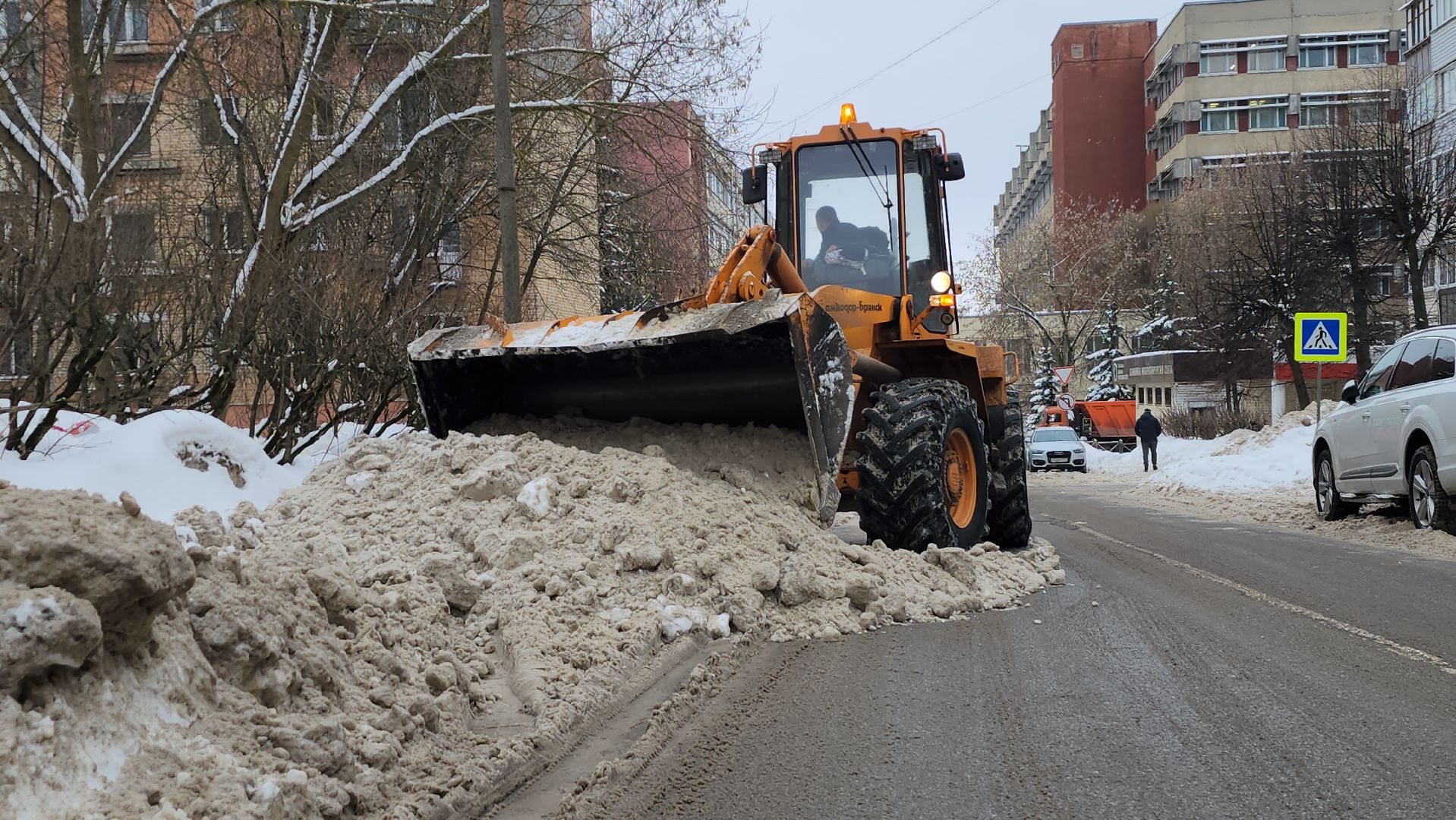 серпухов, снег, комбинат благоустройства, очистка дорог, жкх,