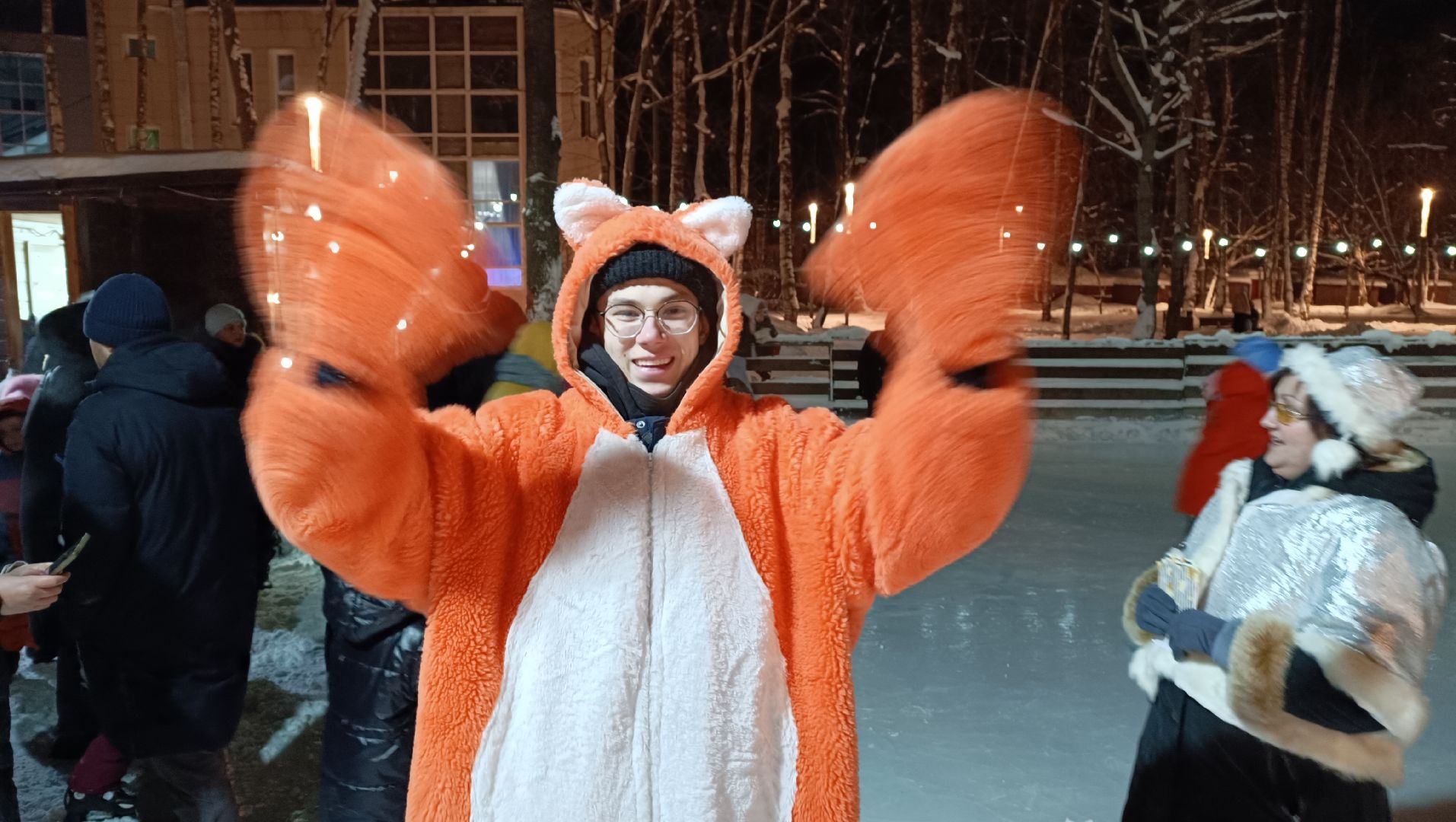 каток, лобня, парк, зима,