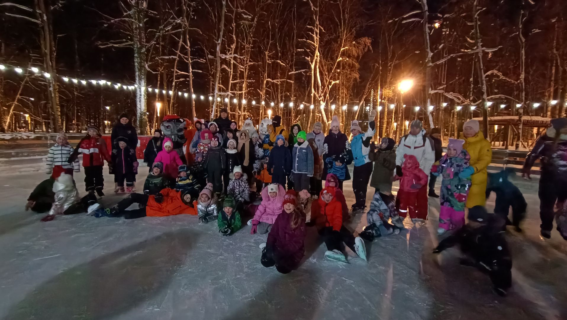 каток, лобня, парк, зима,