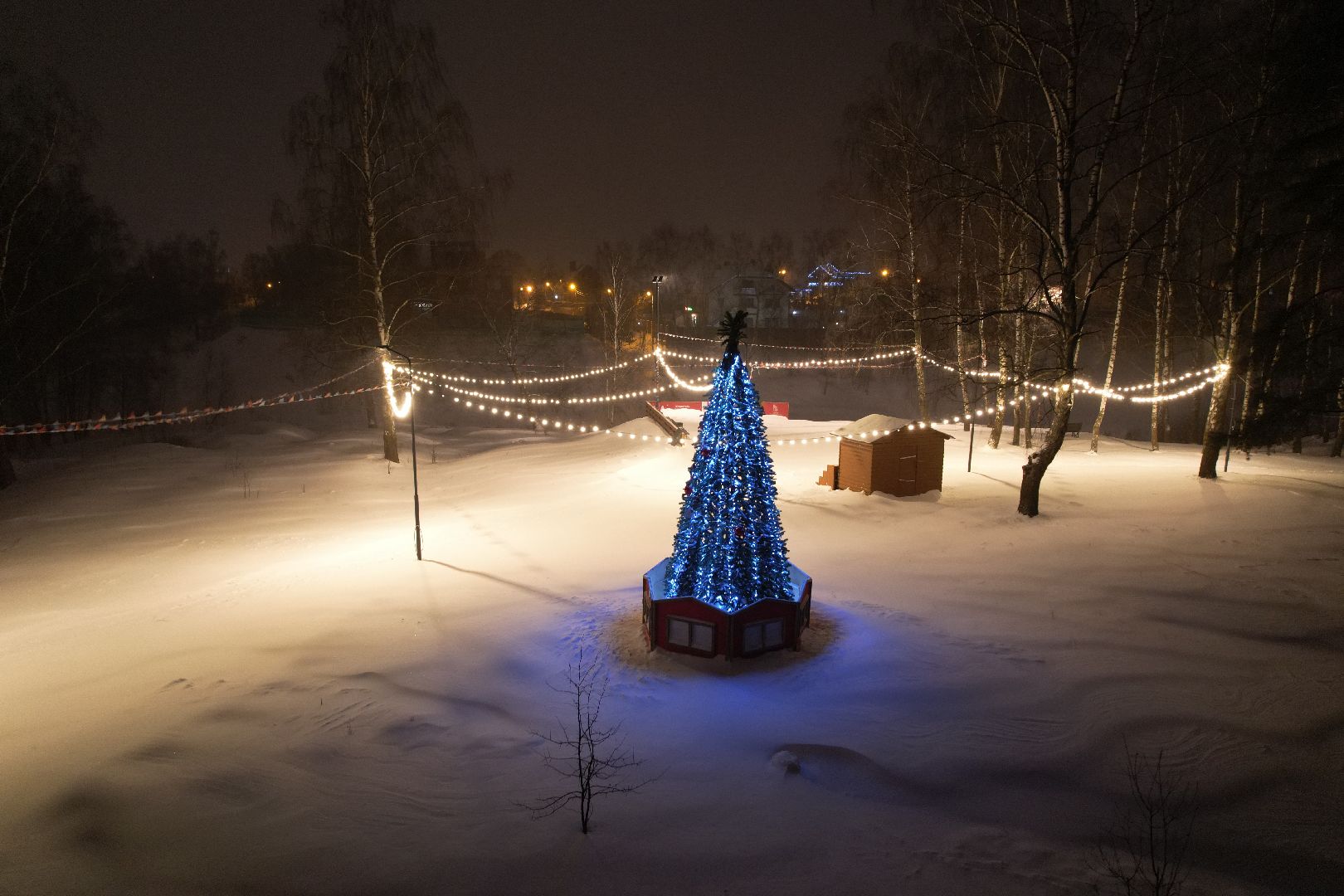 видео с коптера, парк, благоустройство, домодедово,