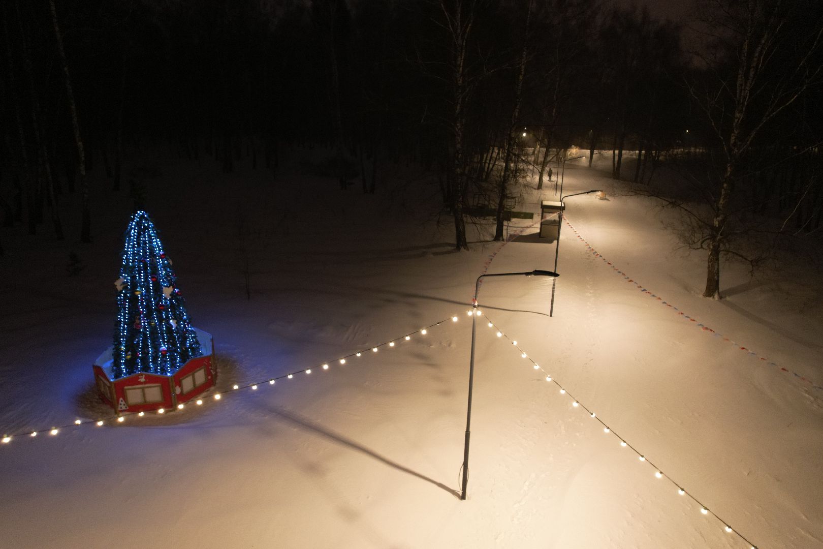 видео с коптера, парк, благоустройство, домодедово,