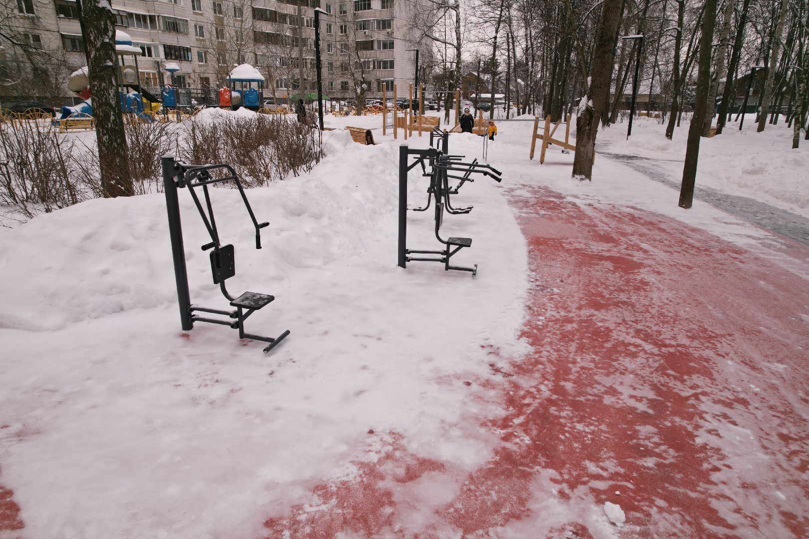видео с коптера, королёв, благоустройство, сквер,