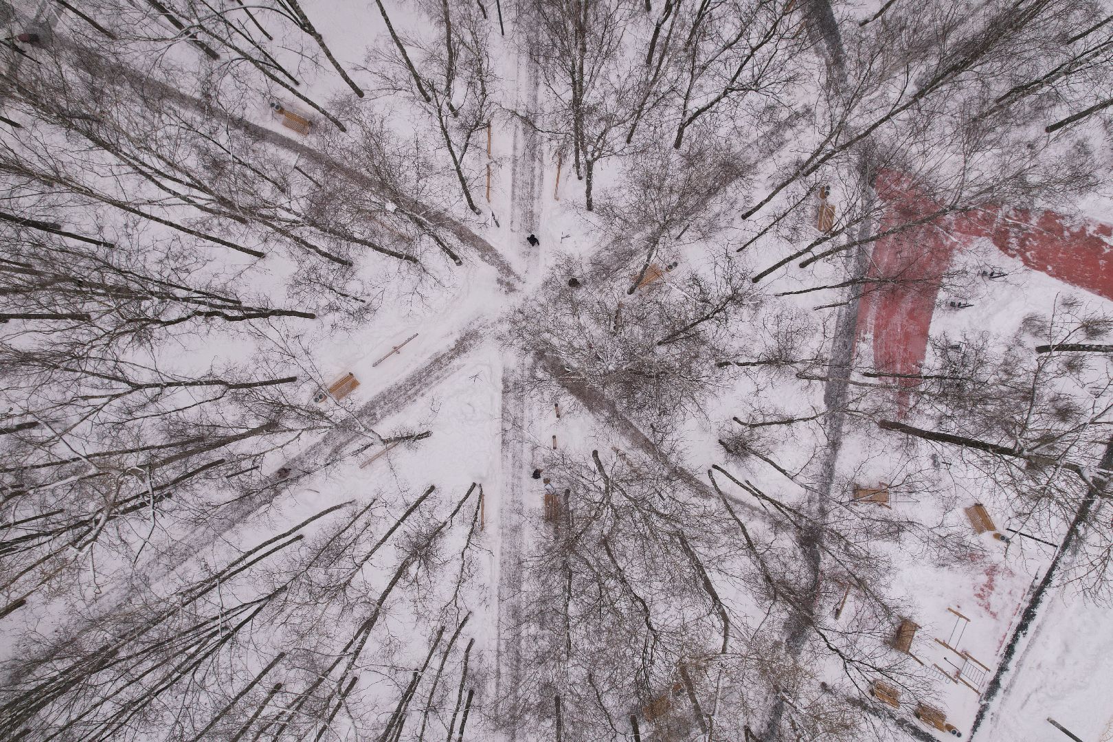 видео с коптера, королёв, благоустройство, сквер,