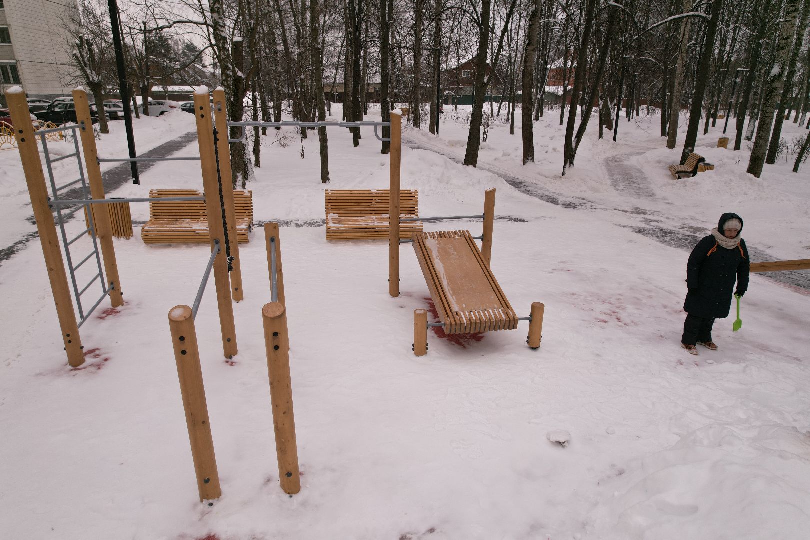 видео с коптера, королёв, благоустройство, сквер,