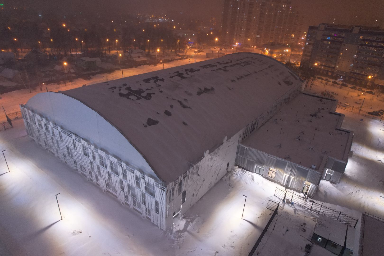 видео с коптера, Домодедово, фунбол, манеж,