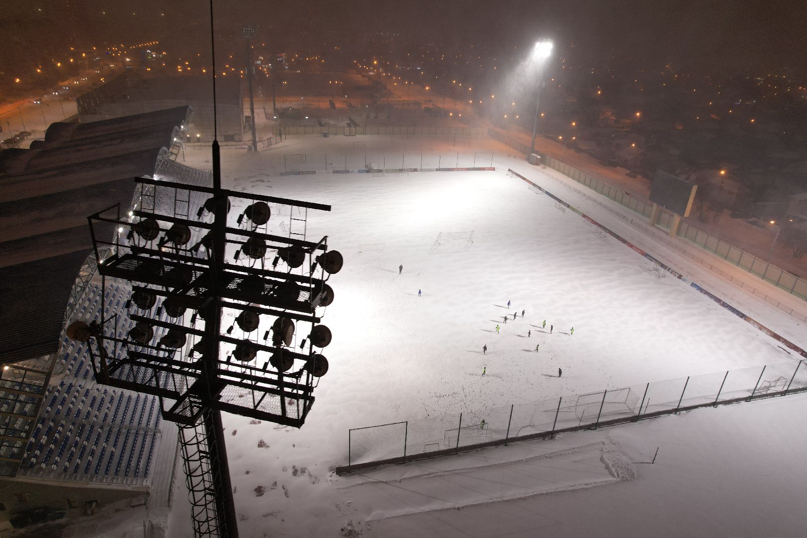 видео с коптера, Домодедово, фунбол, манеж,