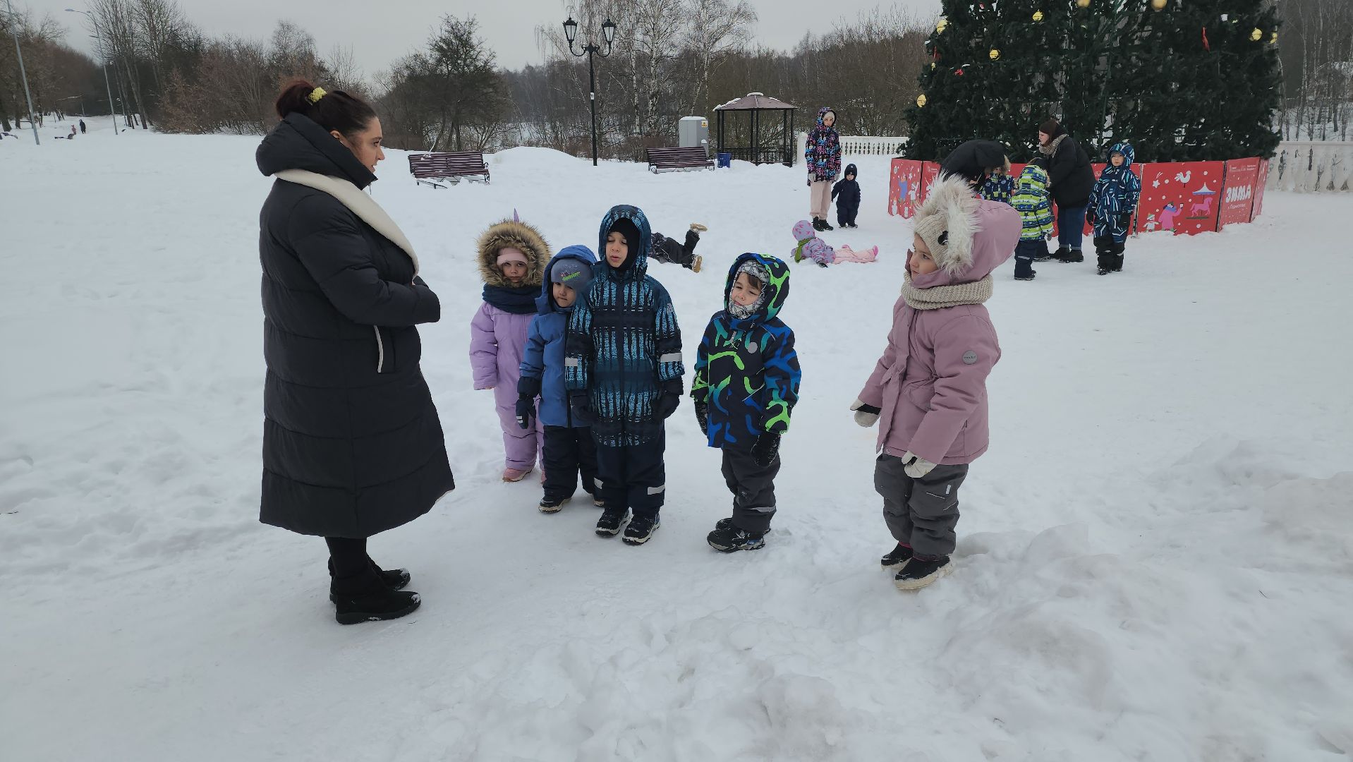 Долгопрудный, парки, дети, мини-лыжи, интерактив,