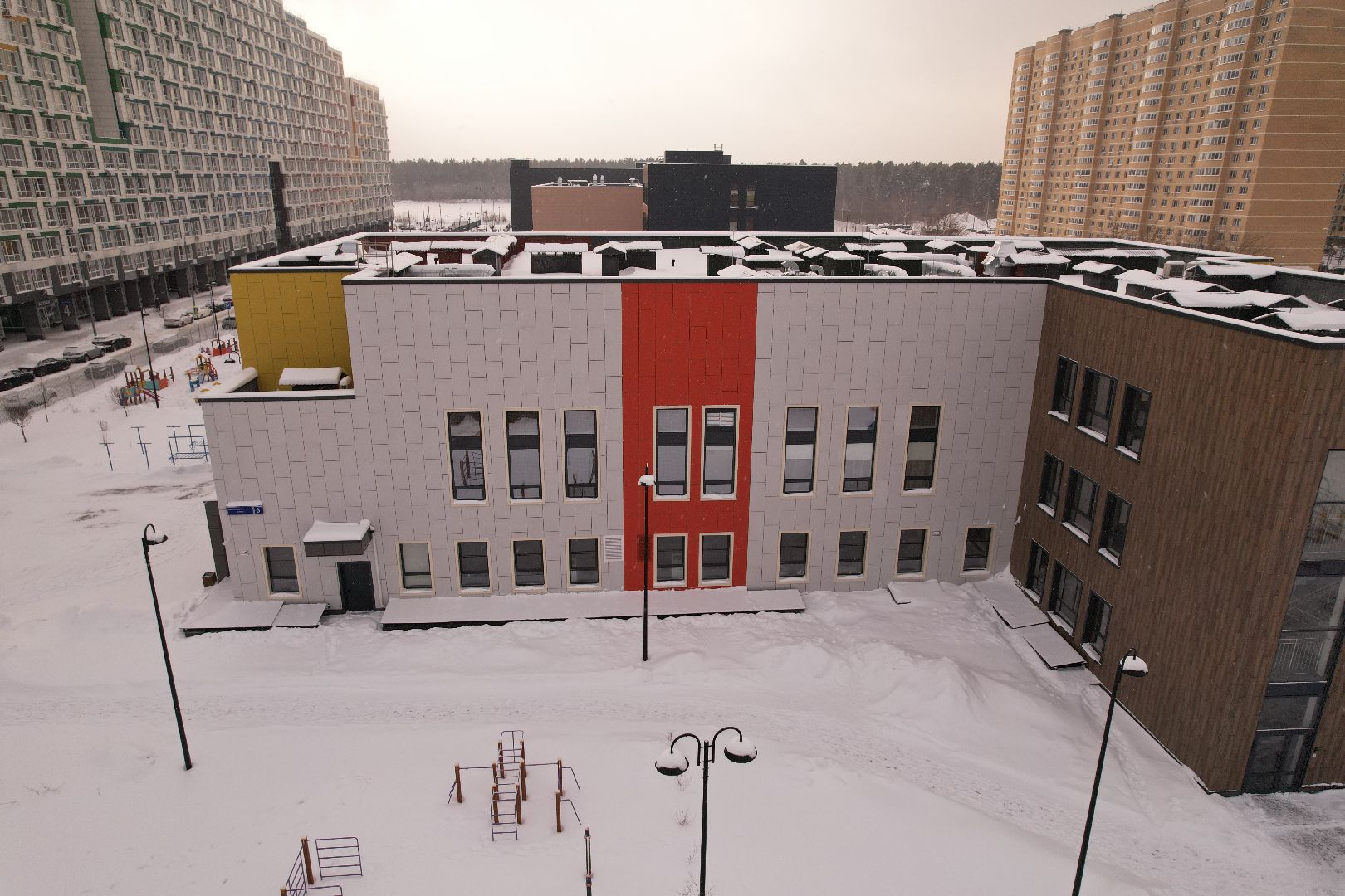 видео с коптера, королёв, детский сад,