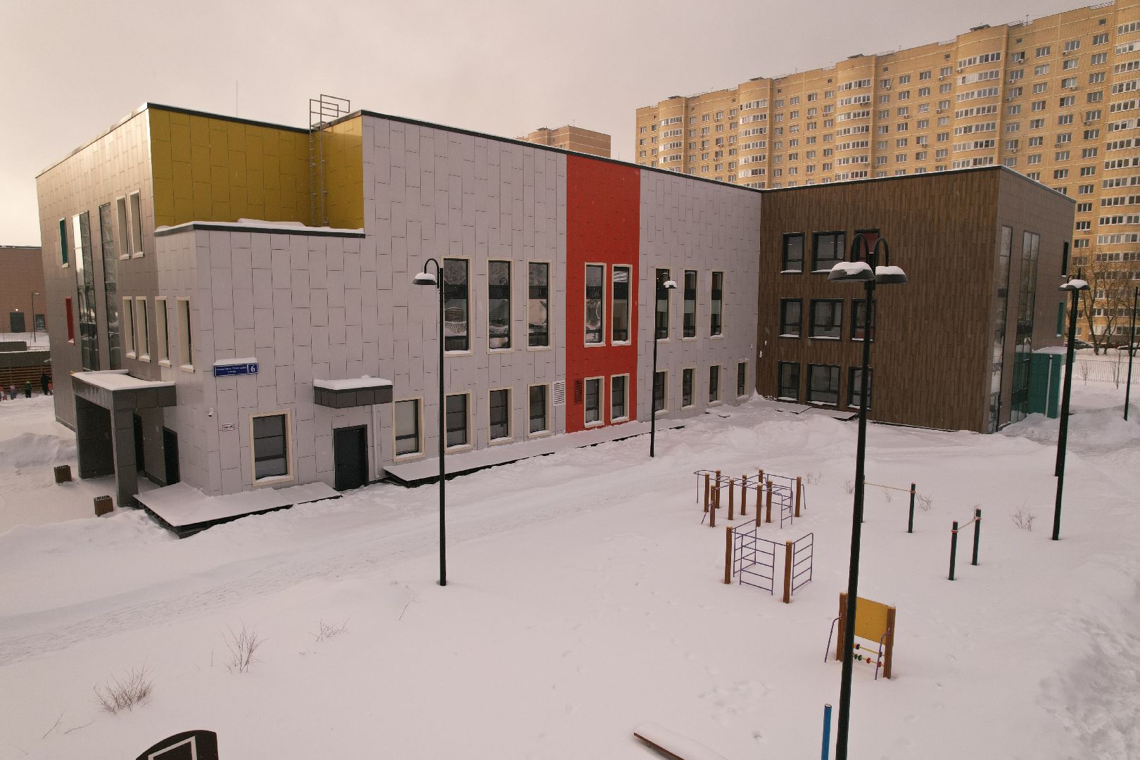 видео с коптера, королёв, детский сад,