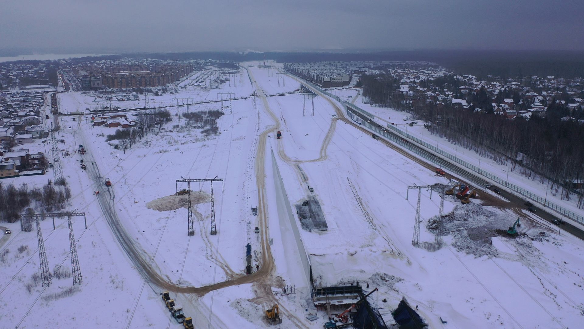 видео с коптера, мытищи, трасса,