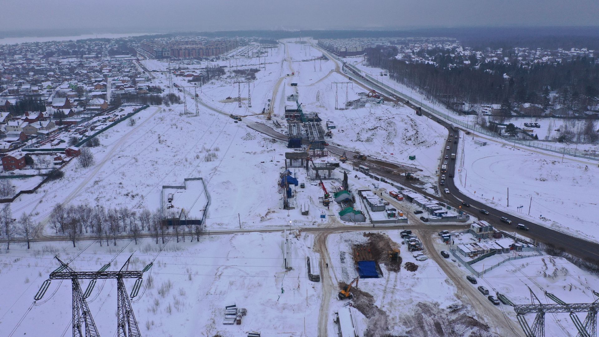 видео с коптера, мытищи, трасса,